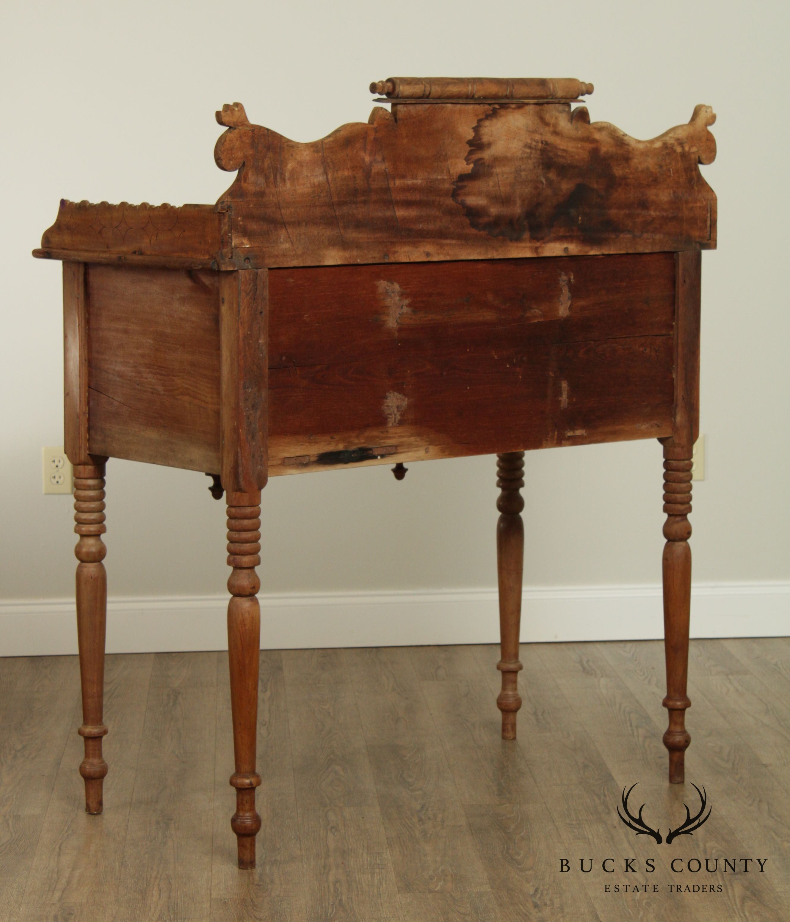 Caribbean or West Indies Antique Mahogany Inlaid Server