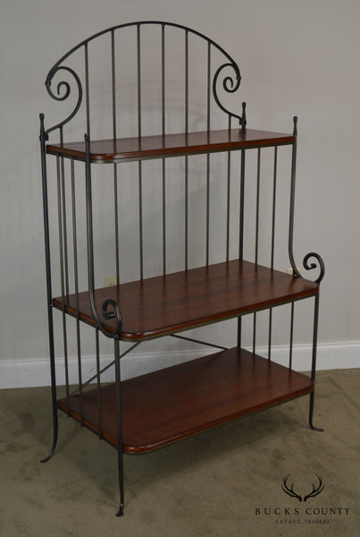 Charleston Forge Iron Cherry Wood 3 Tier Bakers Rack Bucks