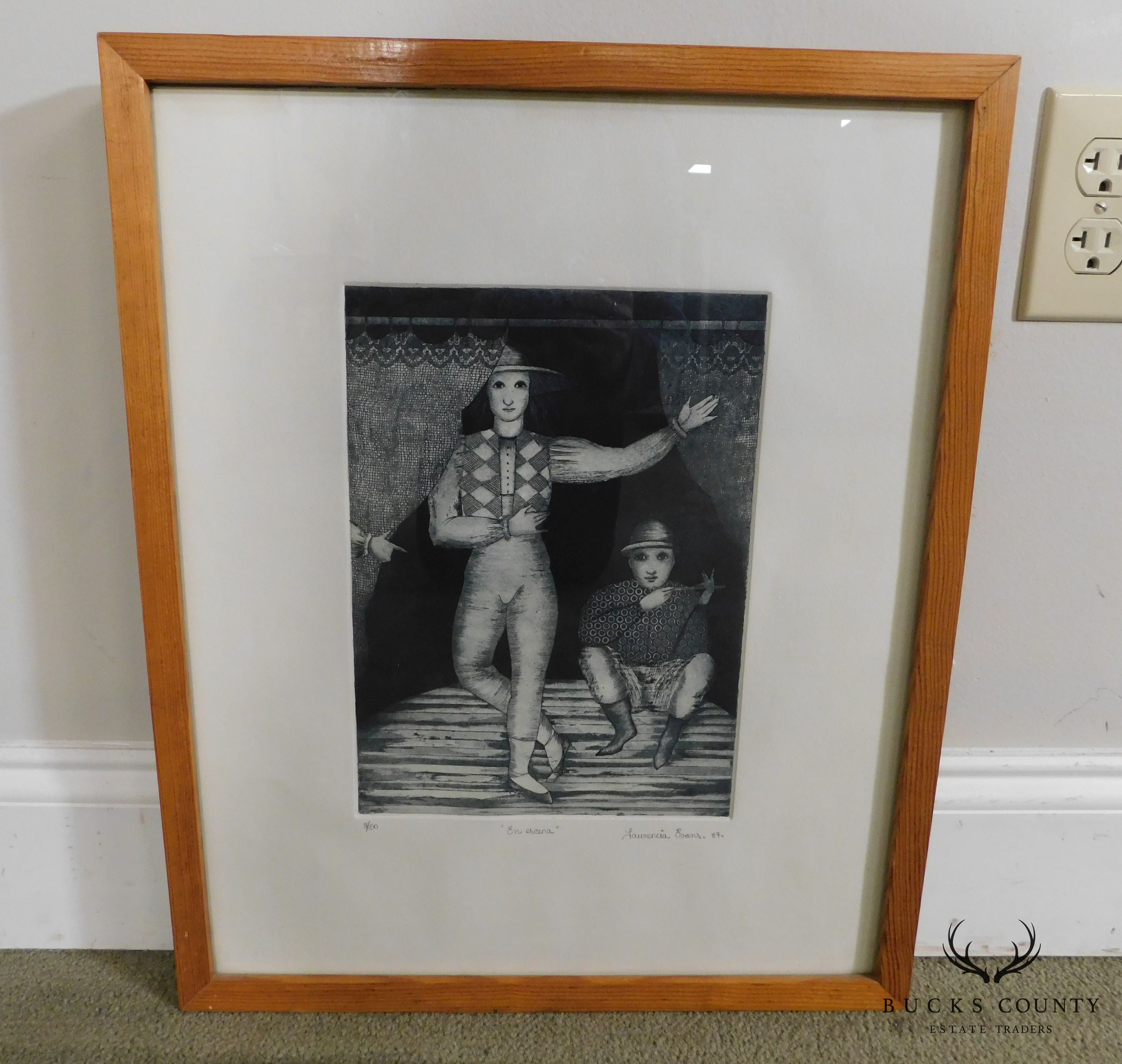 Laurencia Evans 'En Escena' Framed Engraving