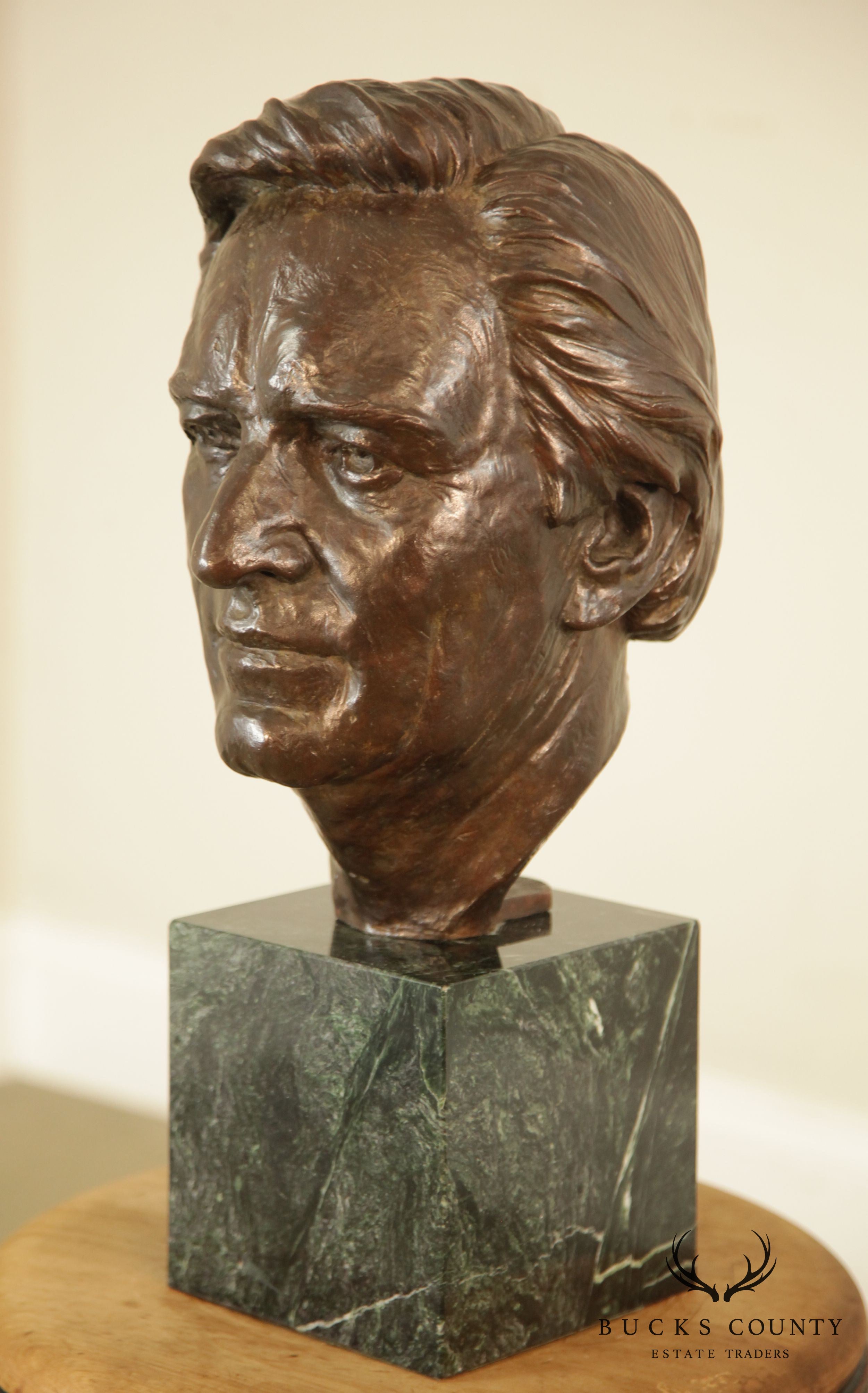 Lawrence Ludtke 1980s Bronze Male Bust