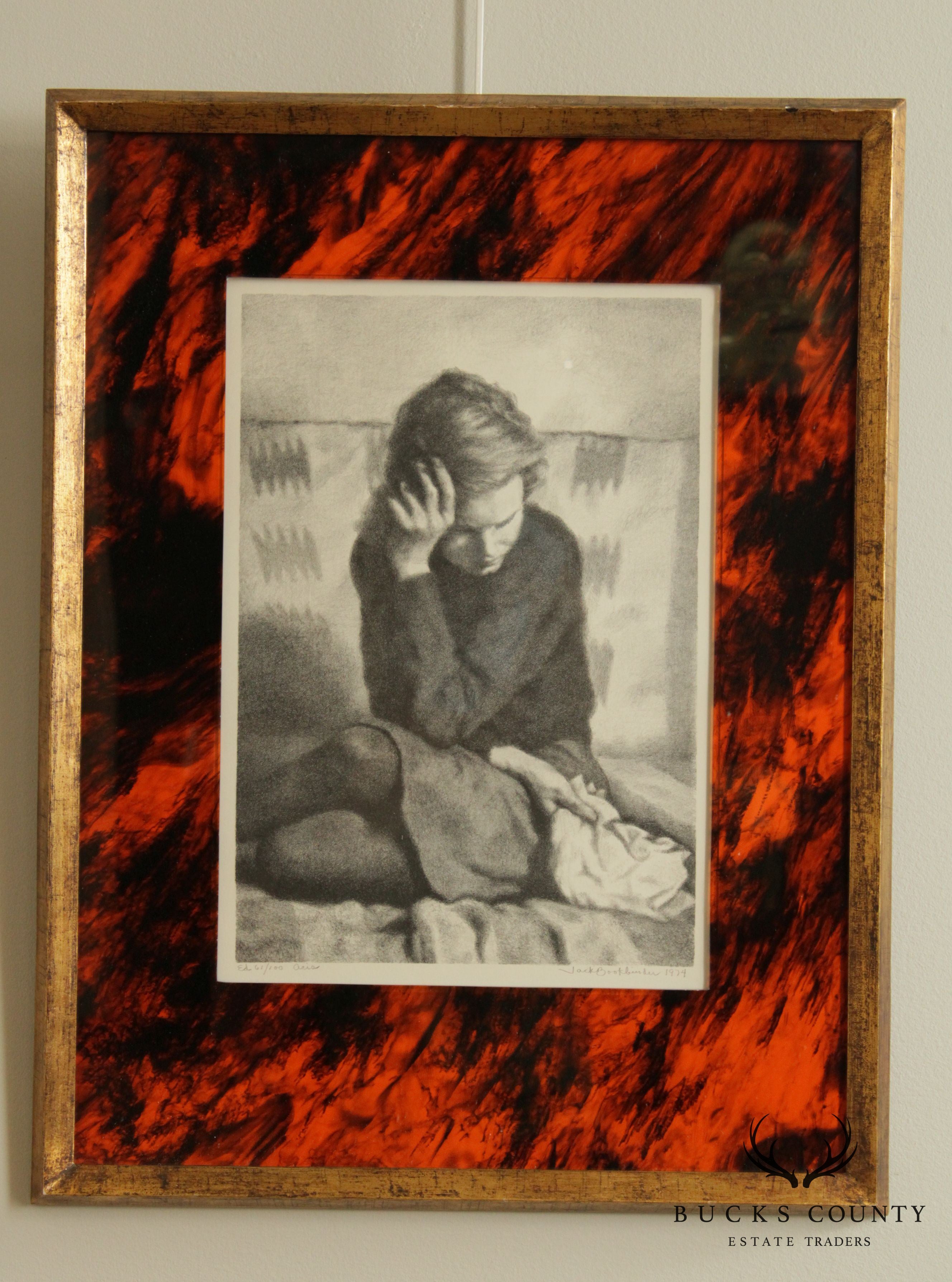 Jack Bookbinder Pencil Signed Lithograph of Seated Girl
