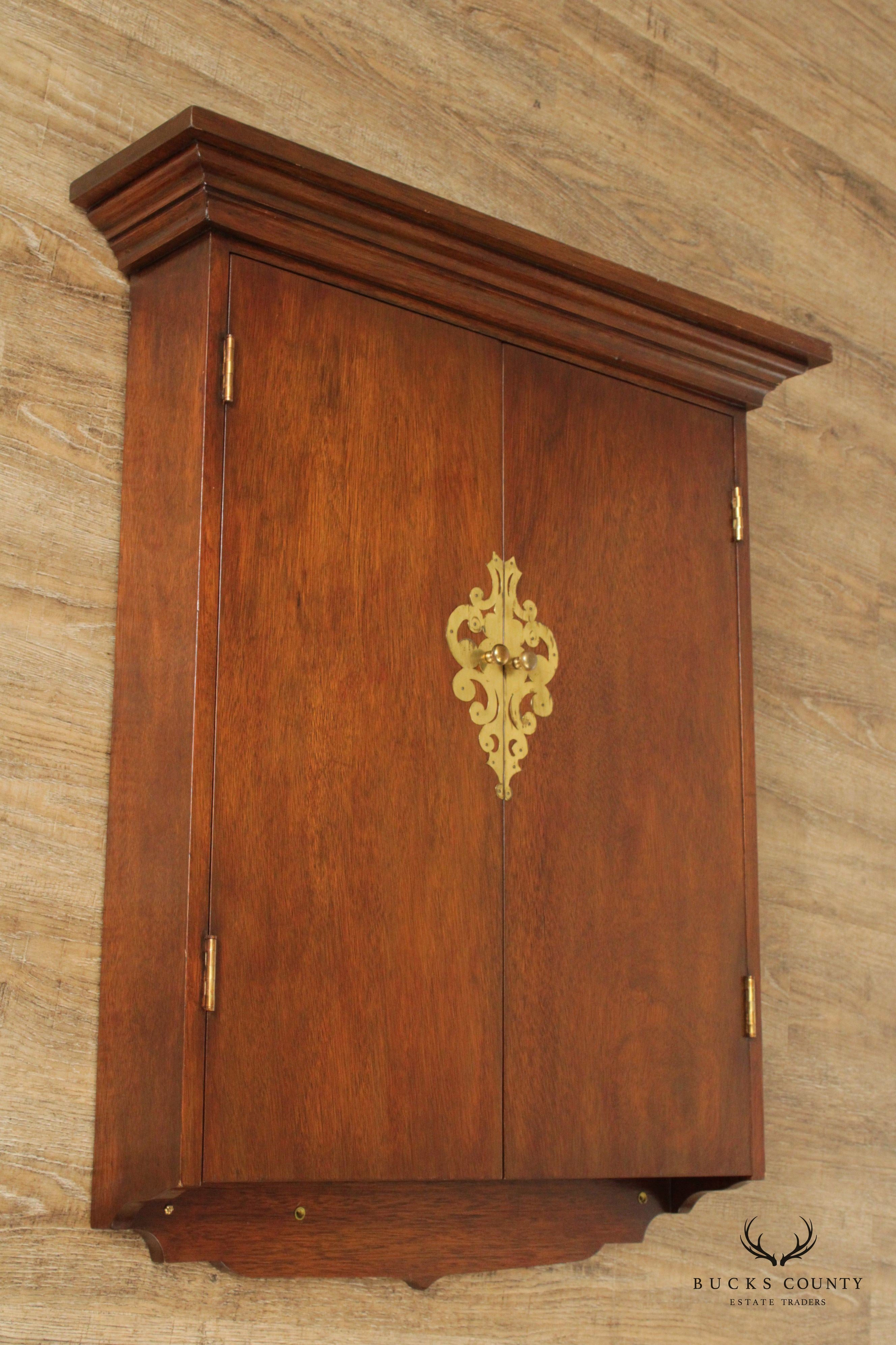 Vintage Mahogany Wall-Mounted Medicine or Spice Cabinet