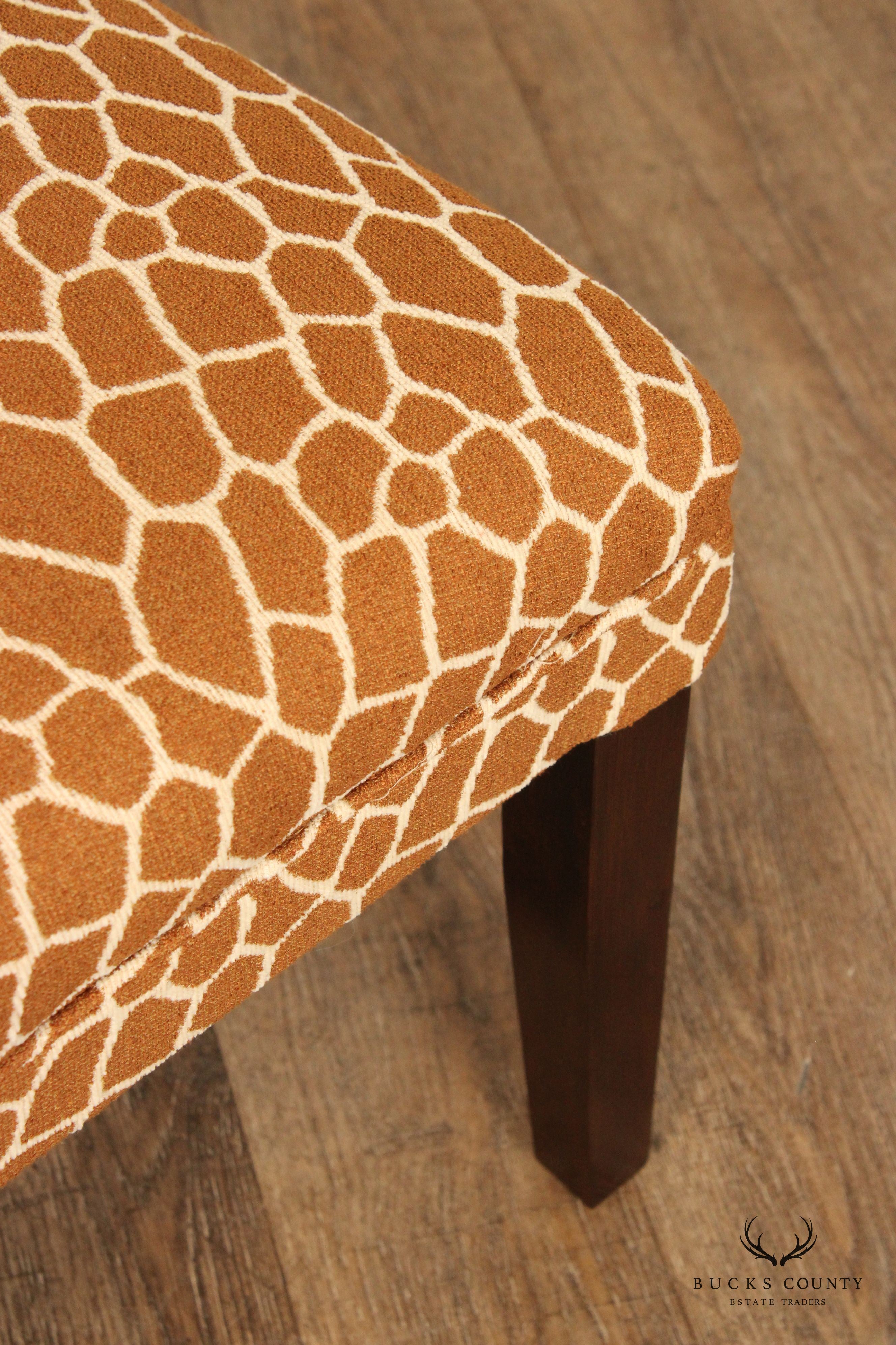 Transitional Style Pair Custom Upholstered Side Chairs