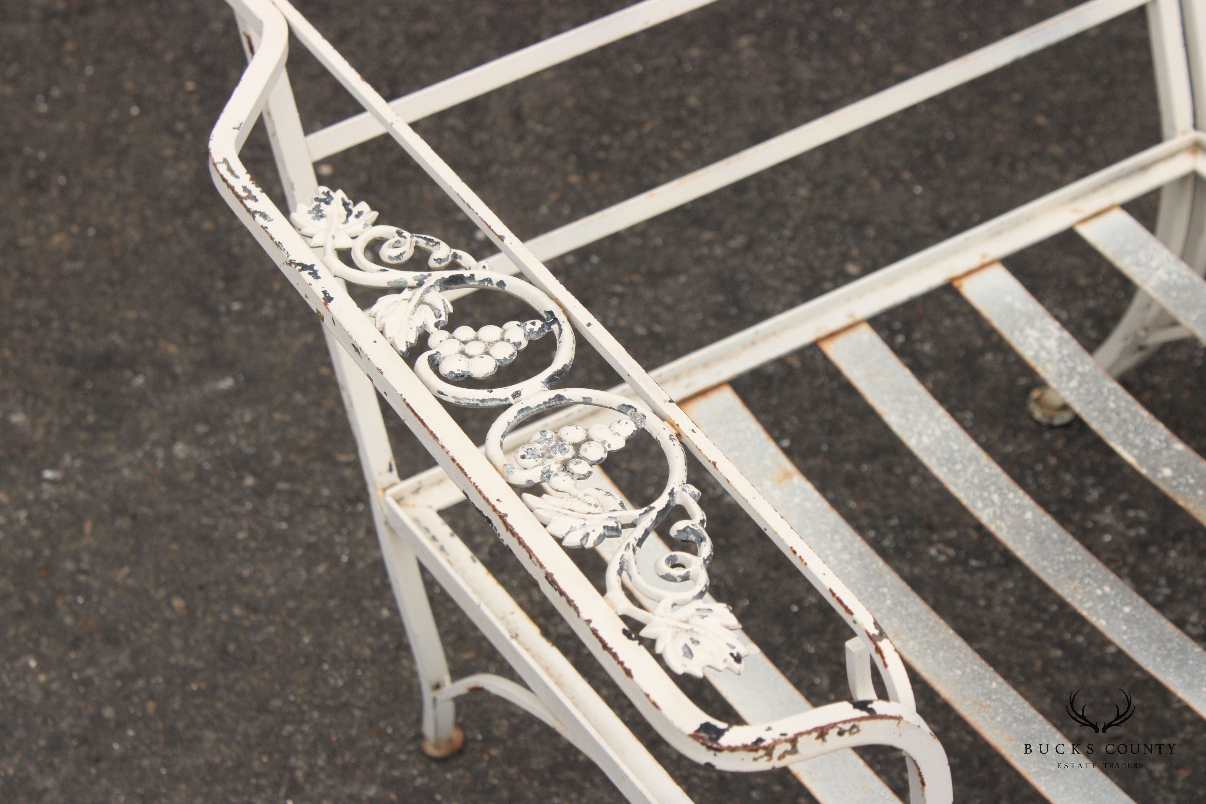 Vintge Quality Wrought Iron Three Piece Outdoor Patio Sofa