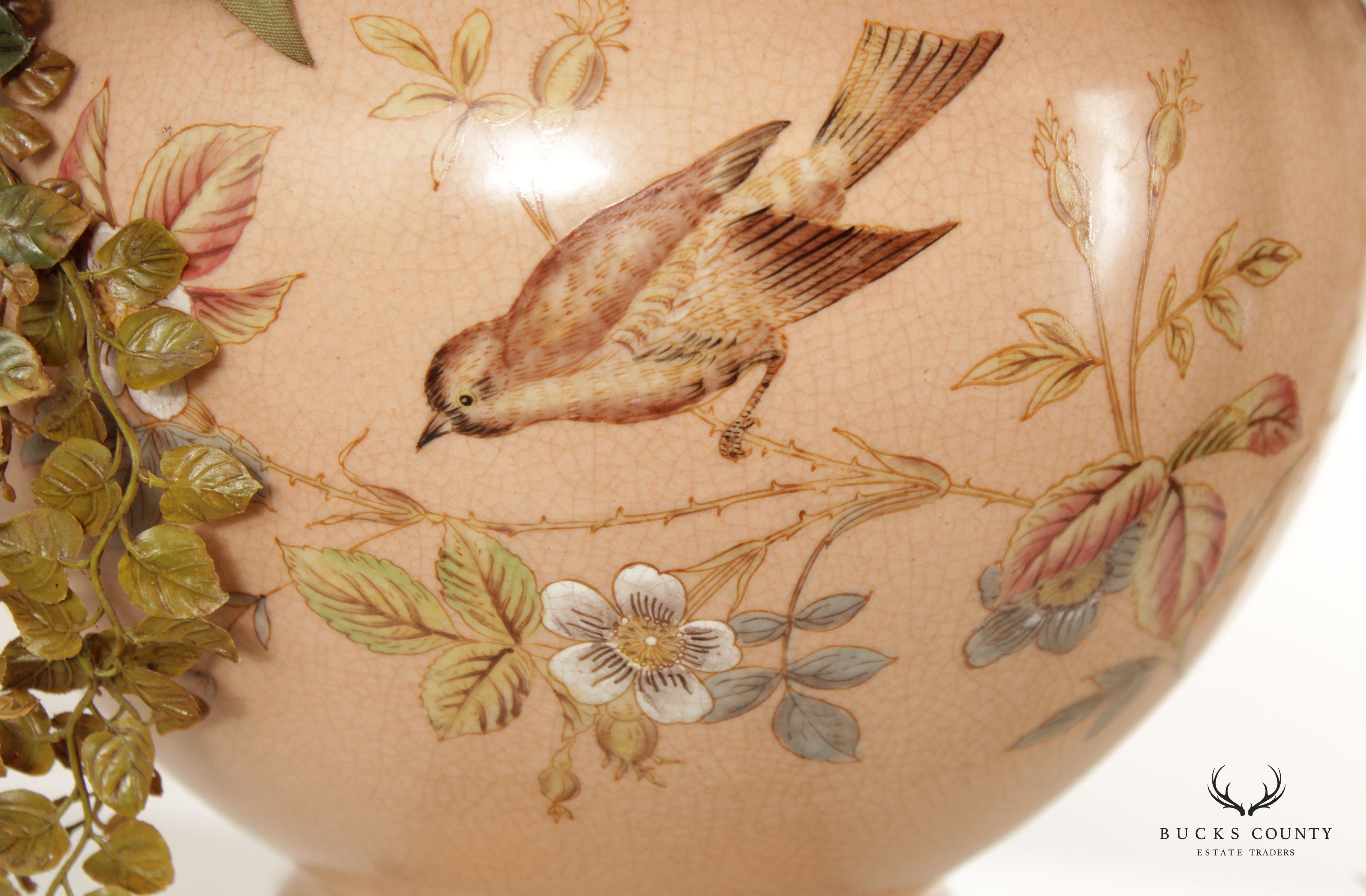 Mark Roberts Vintage Decorative Porcelain Vase with Silk Floral Arrangement