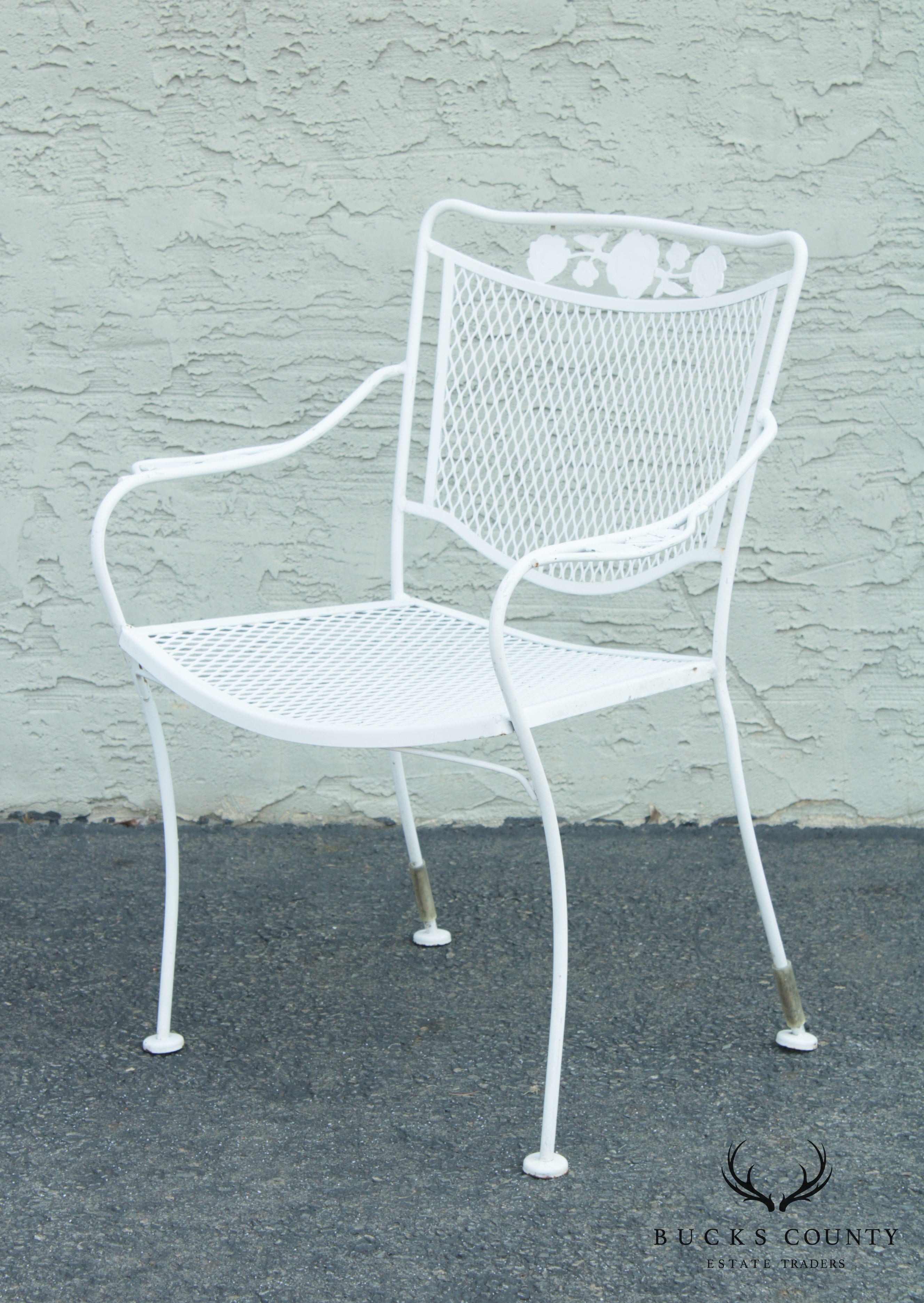 Vintage Set of 5 Wrought Iron Garden Chairs