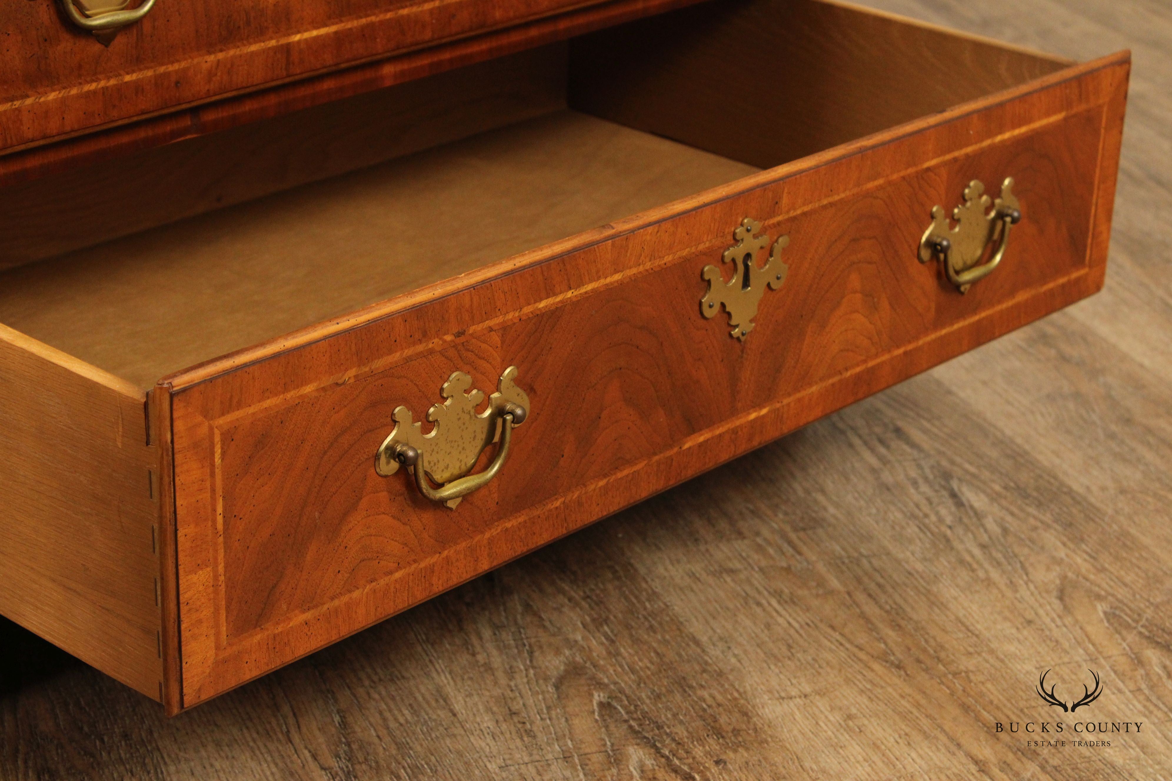 Baker Chippendale Style Walnut TV Chest