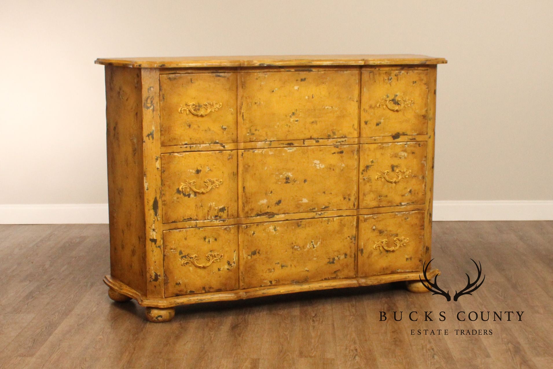 Guild Master Large Distressed Painted Three-Drawer 'Duchess Chest'