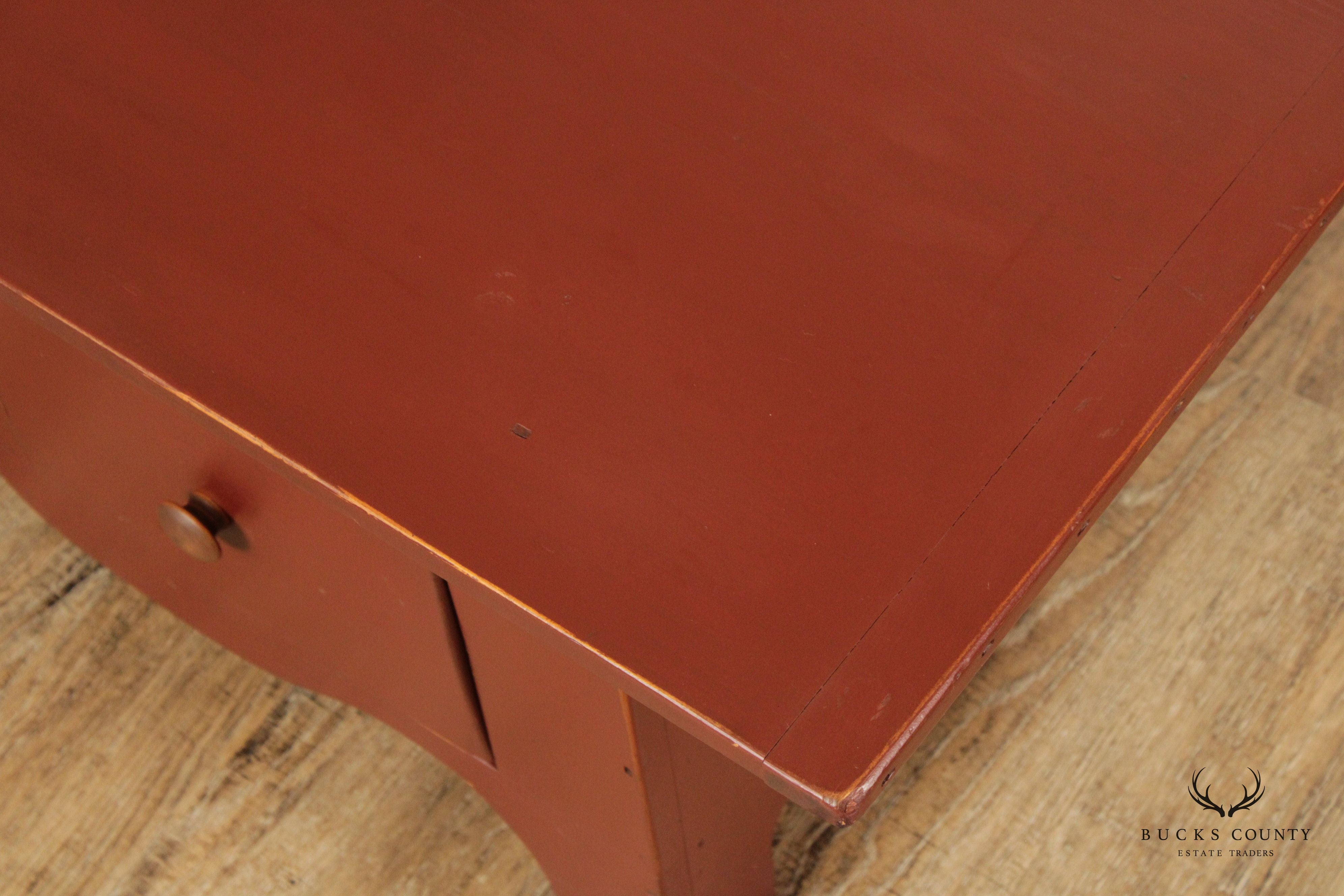 Breezy Hill Primitive Farmhouse Style Painted Pine Two-Drawer Bench