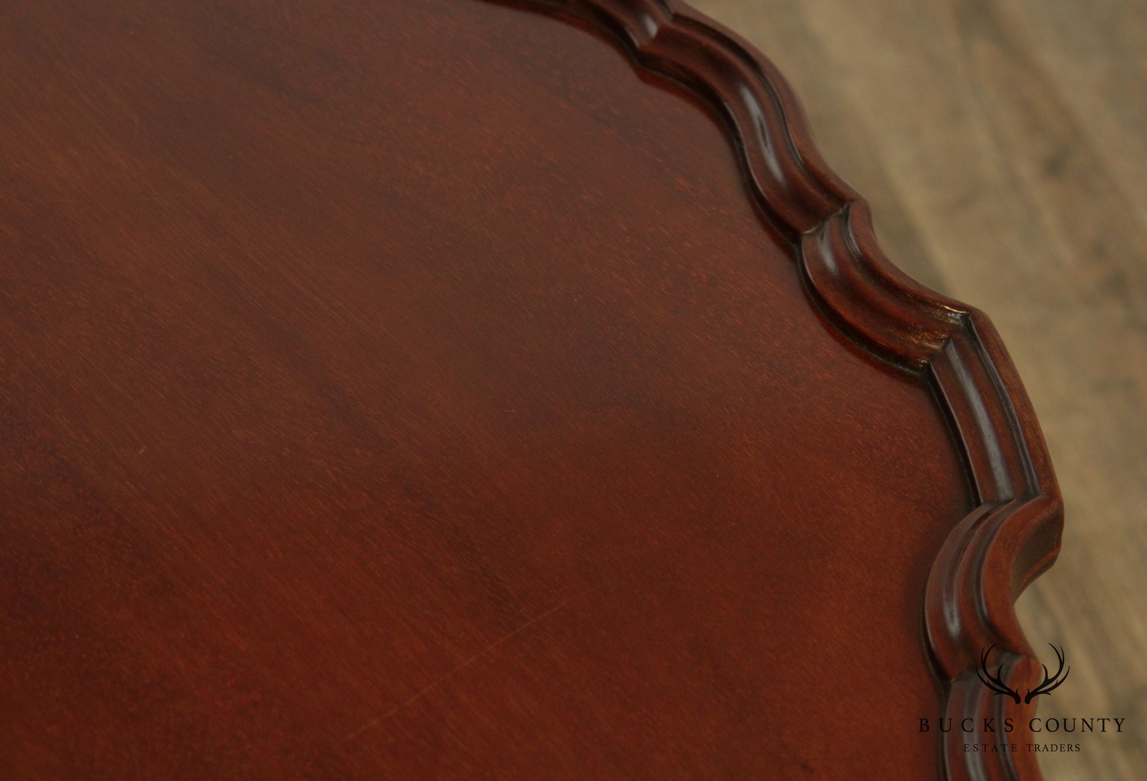 Chippendale Style Carved Mahogany Piecrust Tilt Top Tea Table