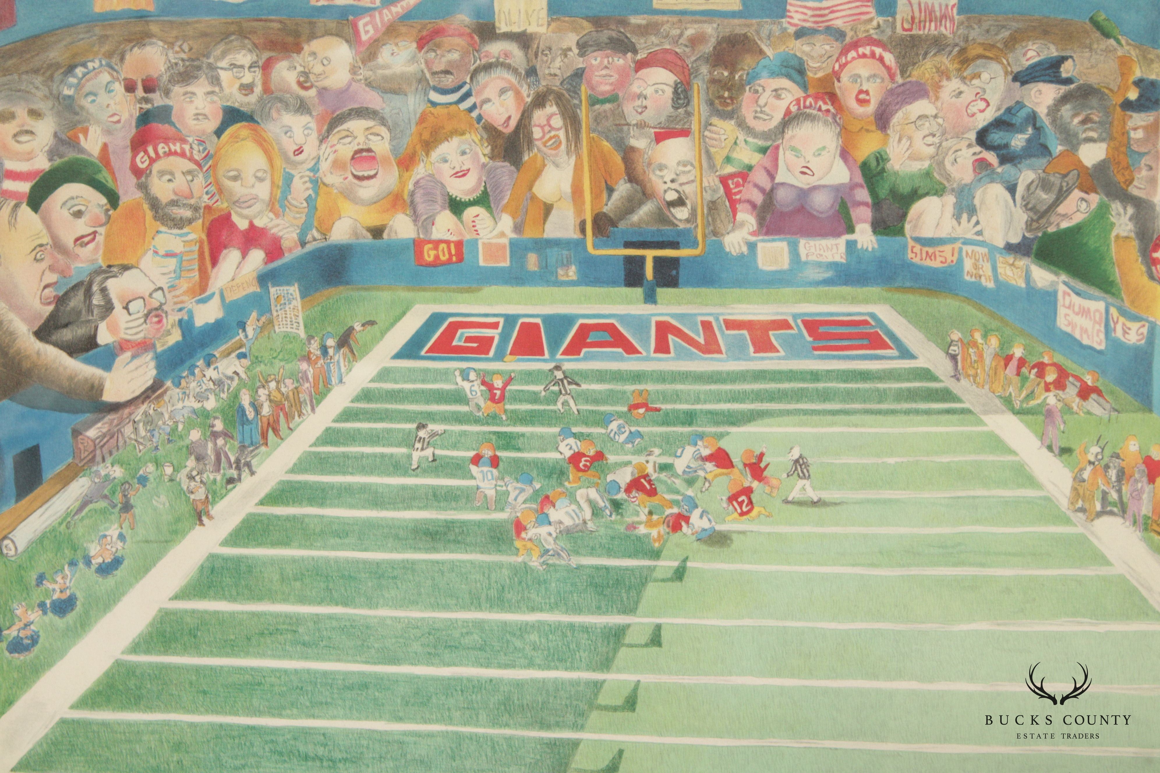 Robert Cenedella Signed Framed Lithograph, 'The Giants'