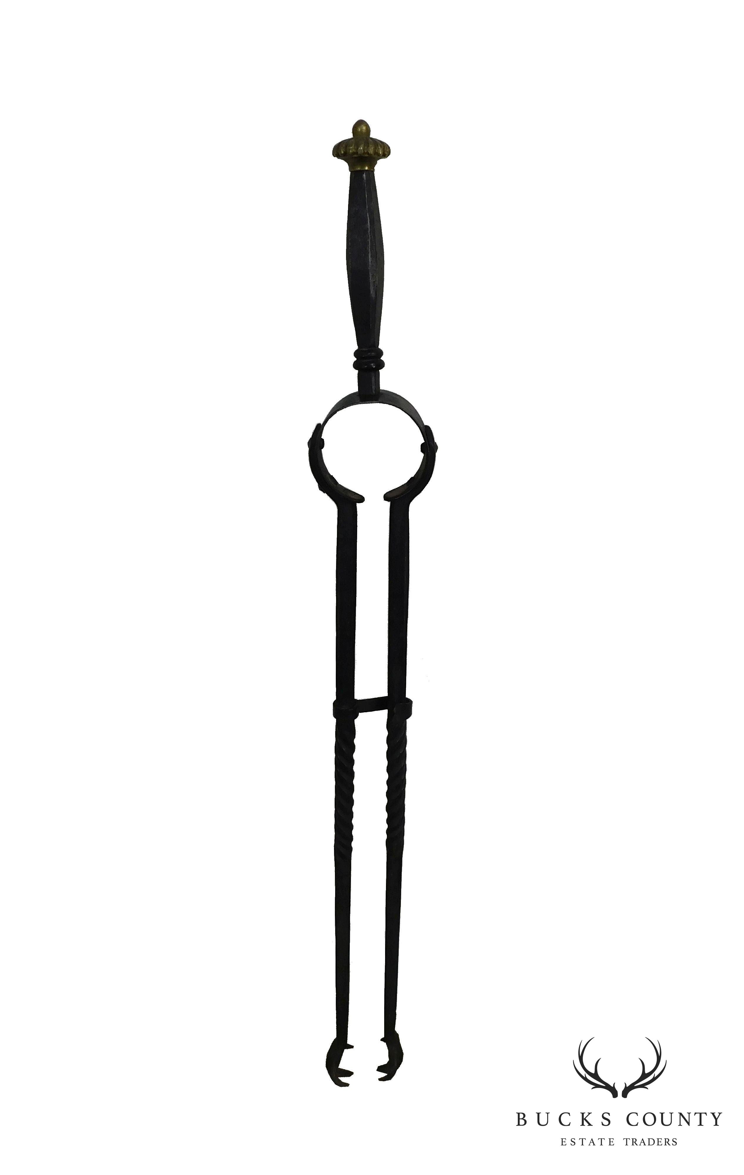 Hand Forged Antique Fireplace Tongs