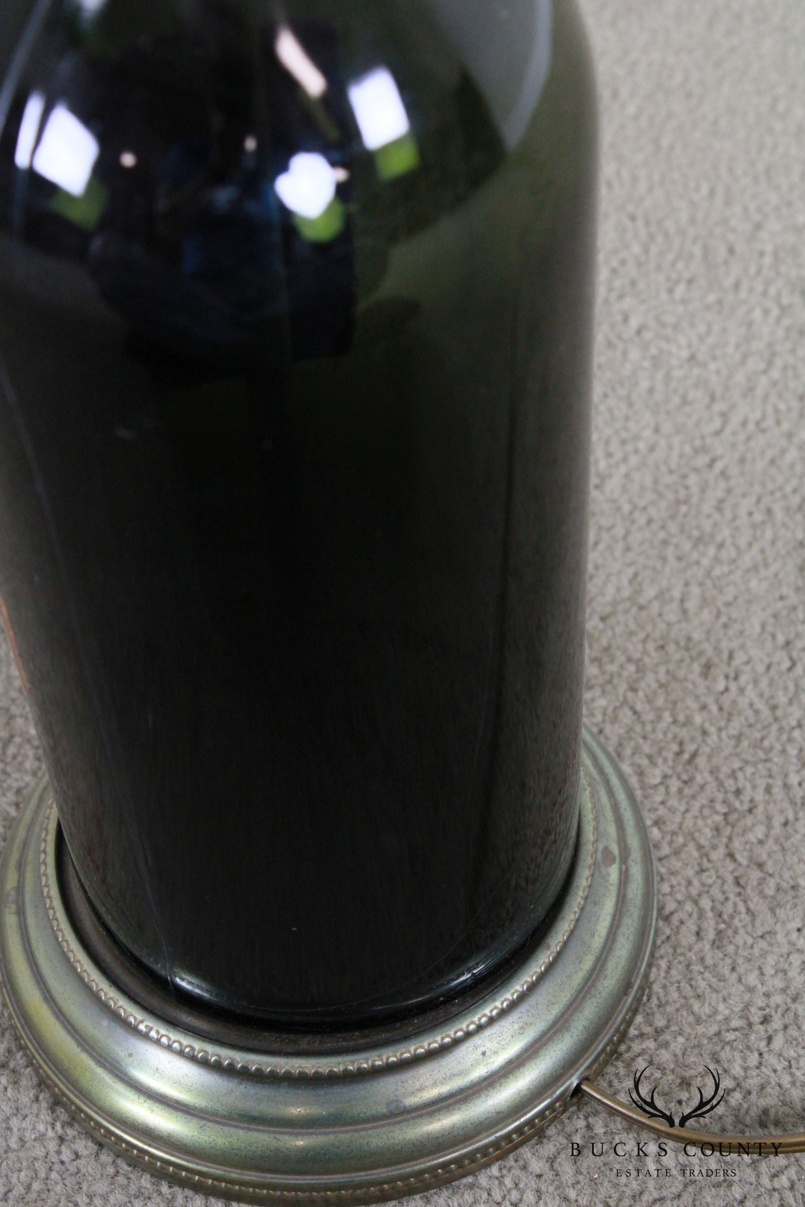 "Vieux Cognac" Bottle Table Lamp Bronze Colored Base Mid Century Modern