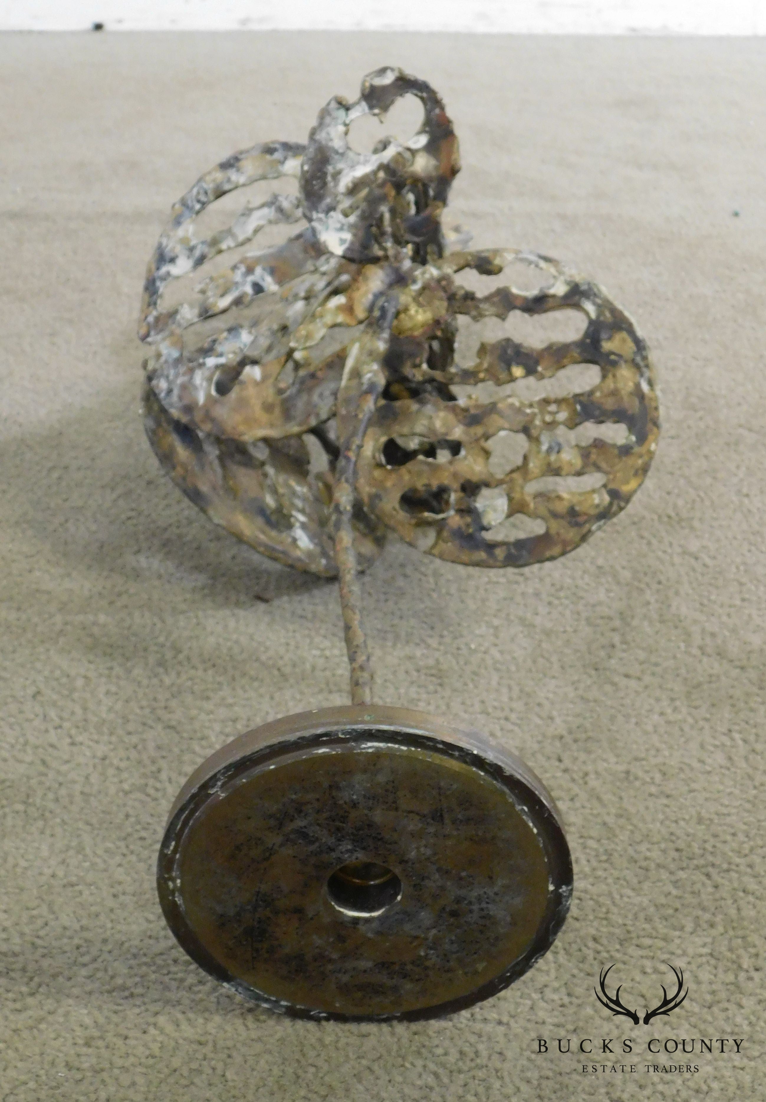Mid Century Modern Bronze Abstract Floating Disc Sculpture