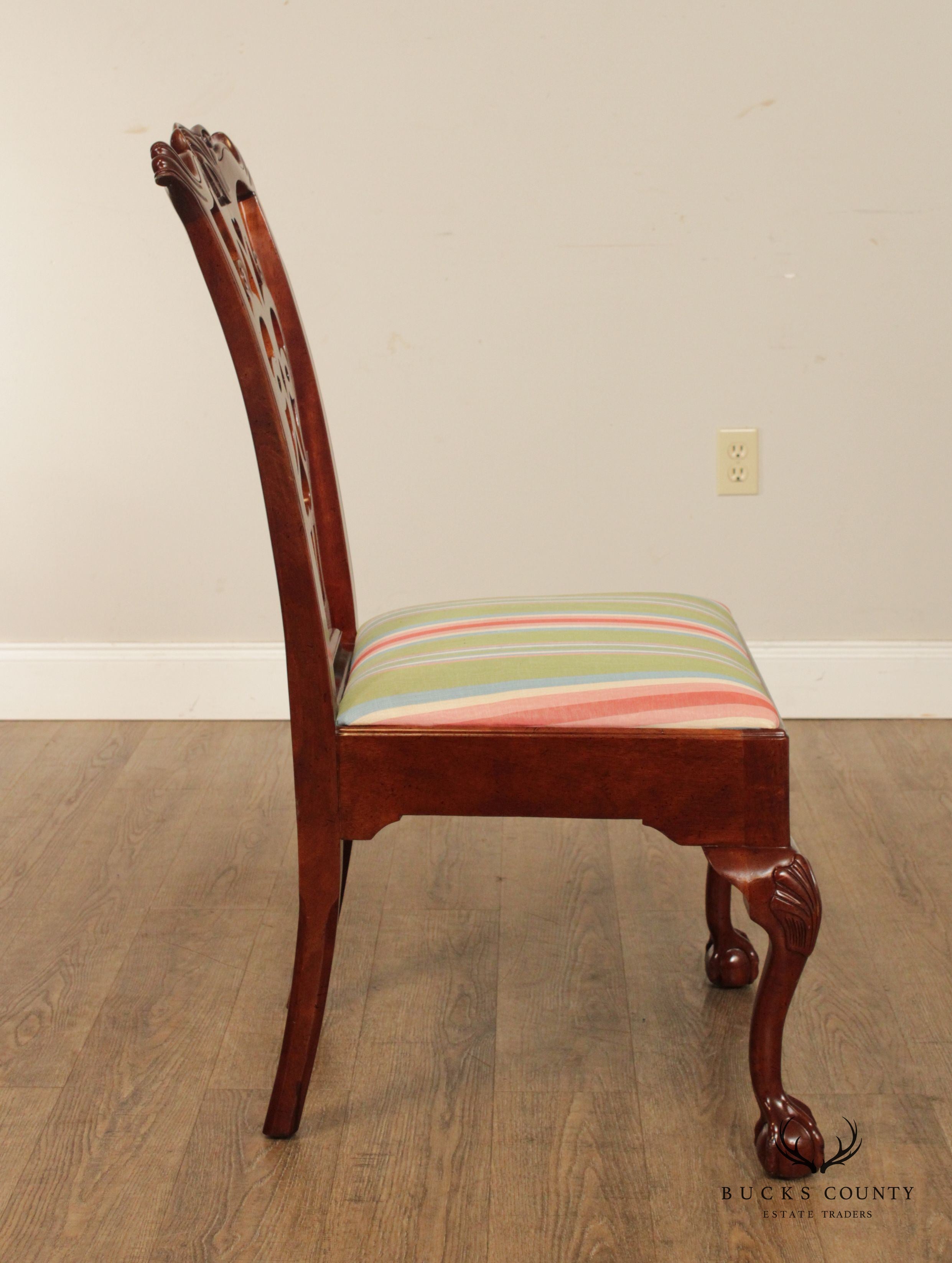 Chippendale Style Carved Mahogany Set of 10 Dining Chairs