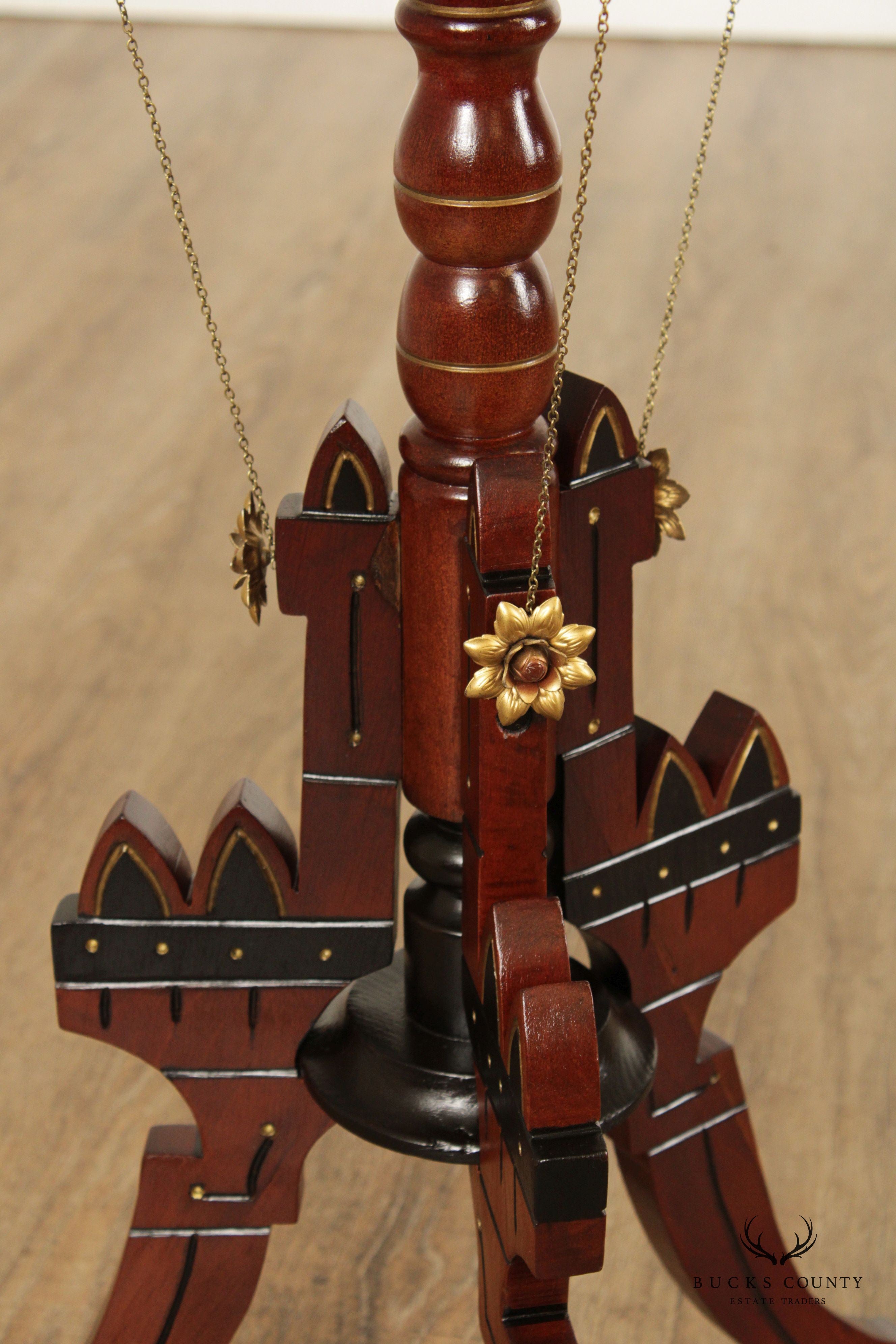 Eastlake Victorian Carved Mahogany Pedestal Plant Stand