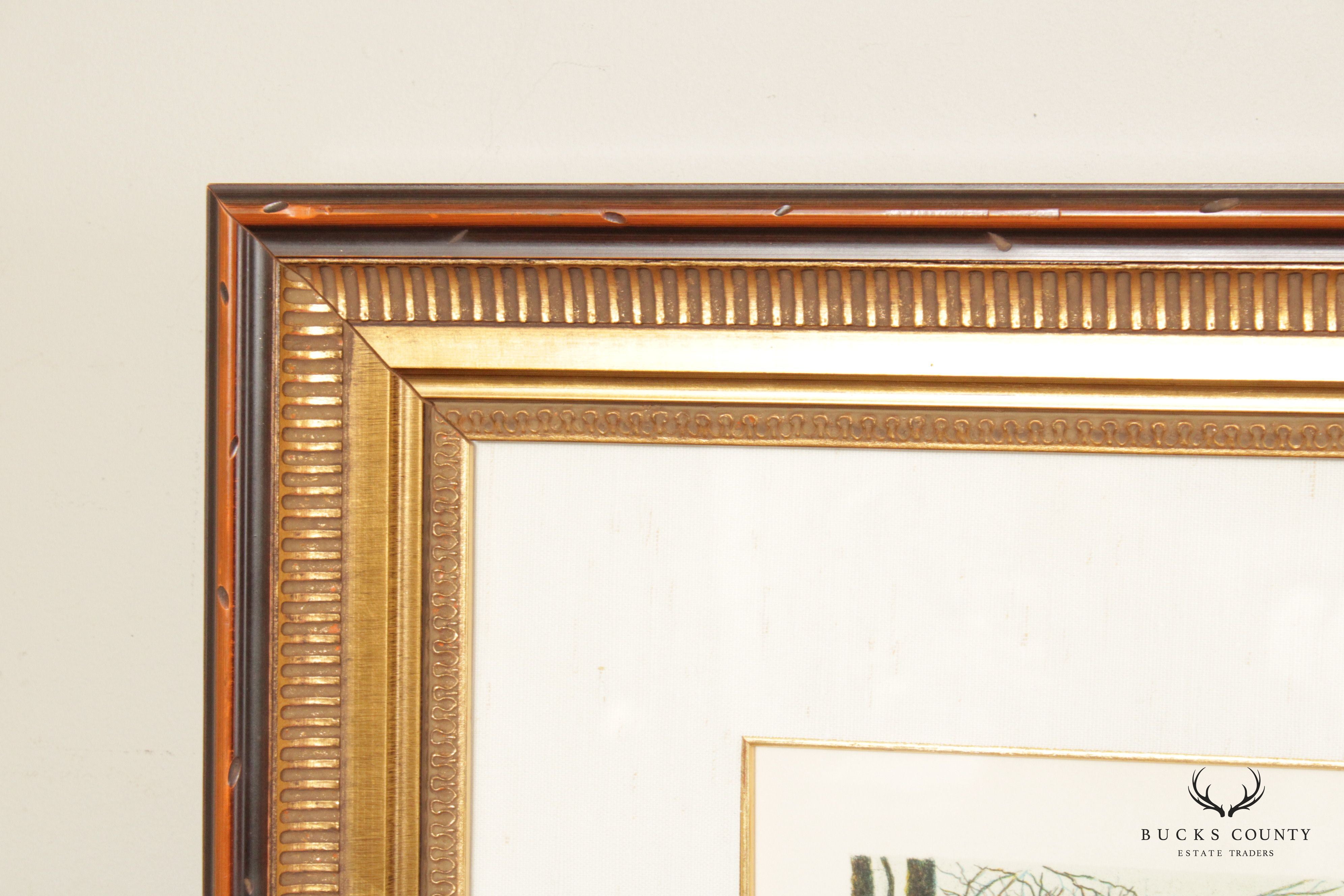 Harold Altman 'Winter Walk' Limited Edition Lithograph, Custom Framed