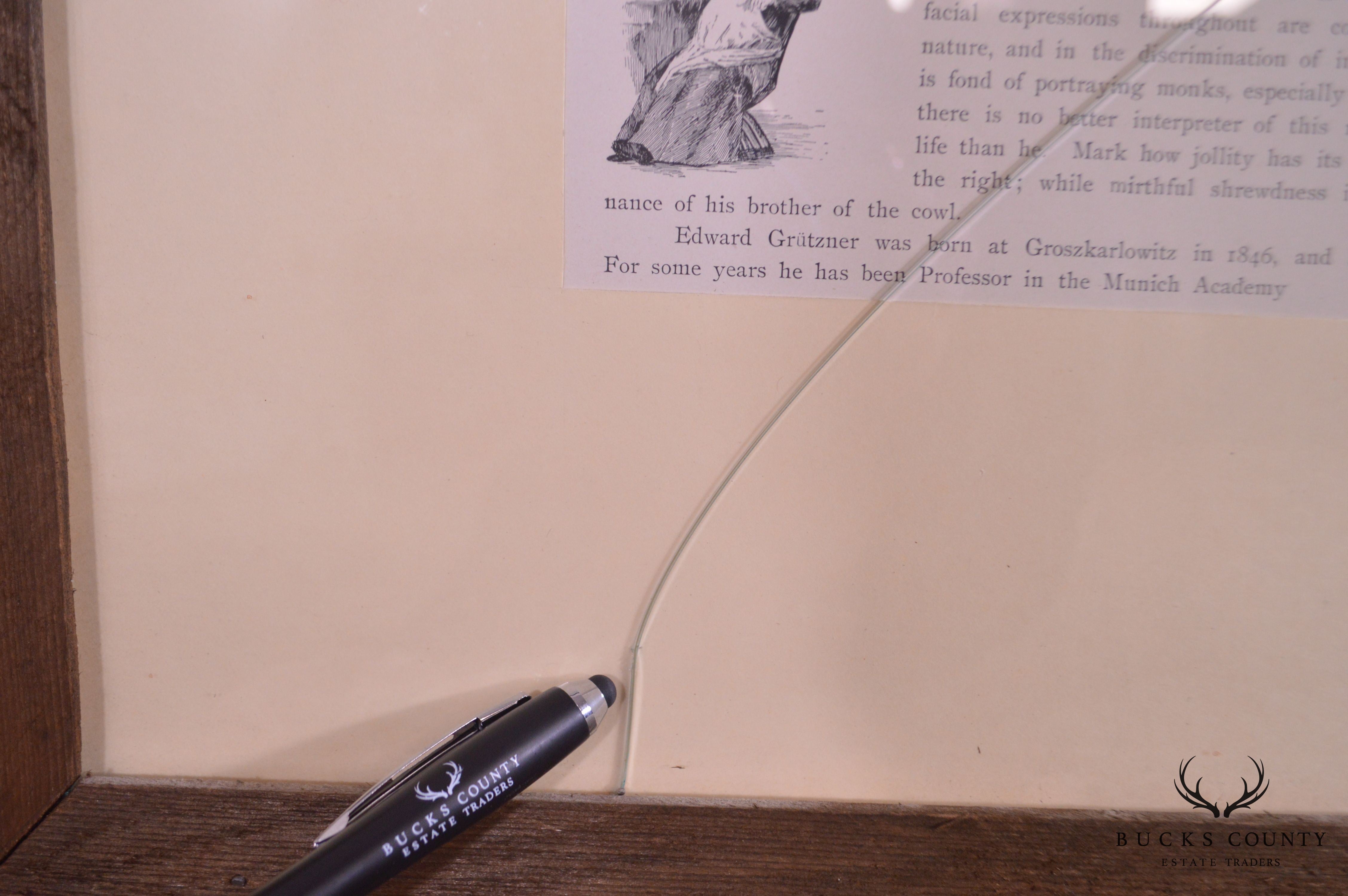 After E. Grutzner "The Song" Photogravure Custome Period Frame