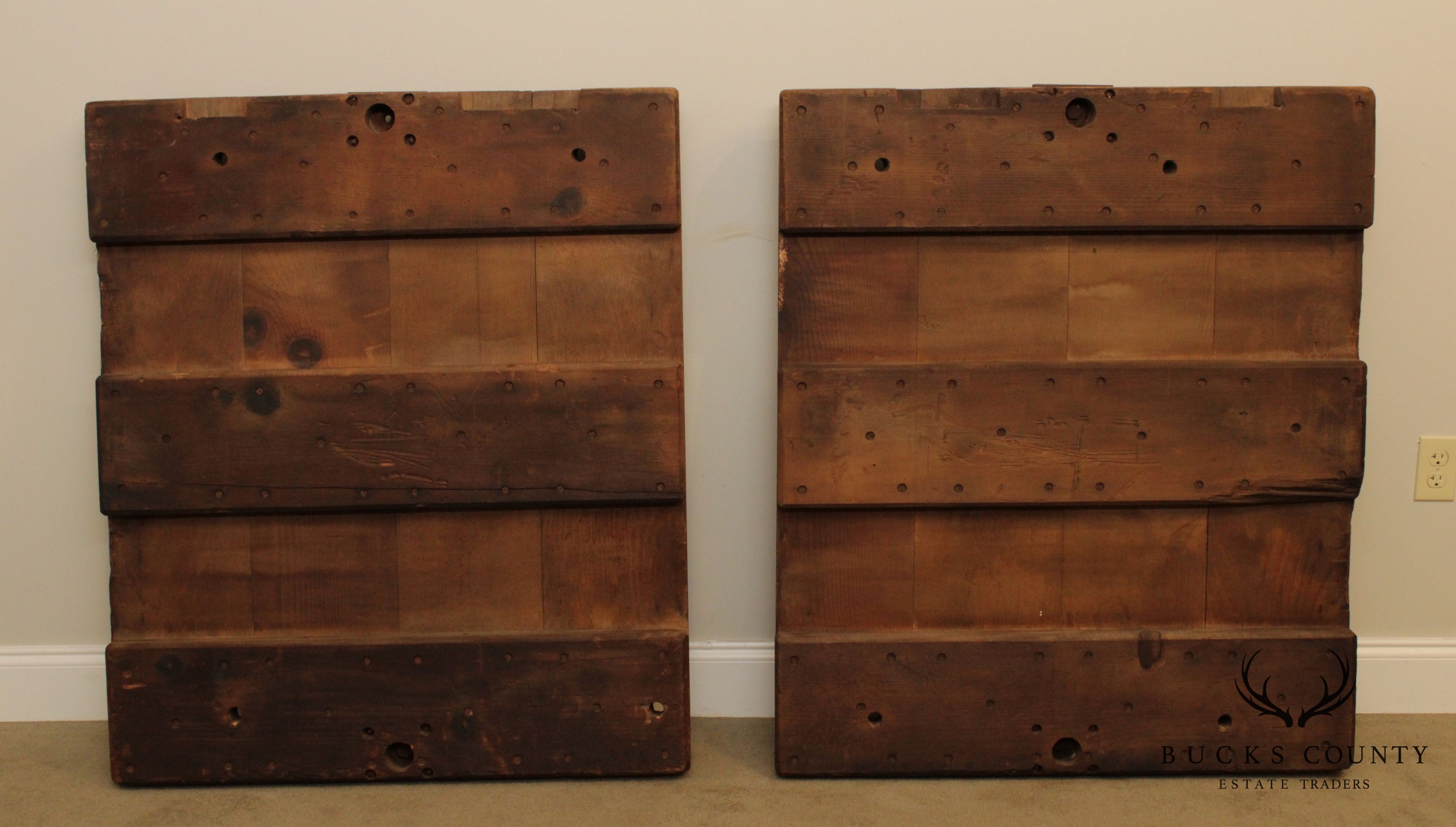 Pair of Vintage Industrial Assemblage Art