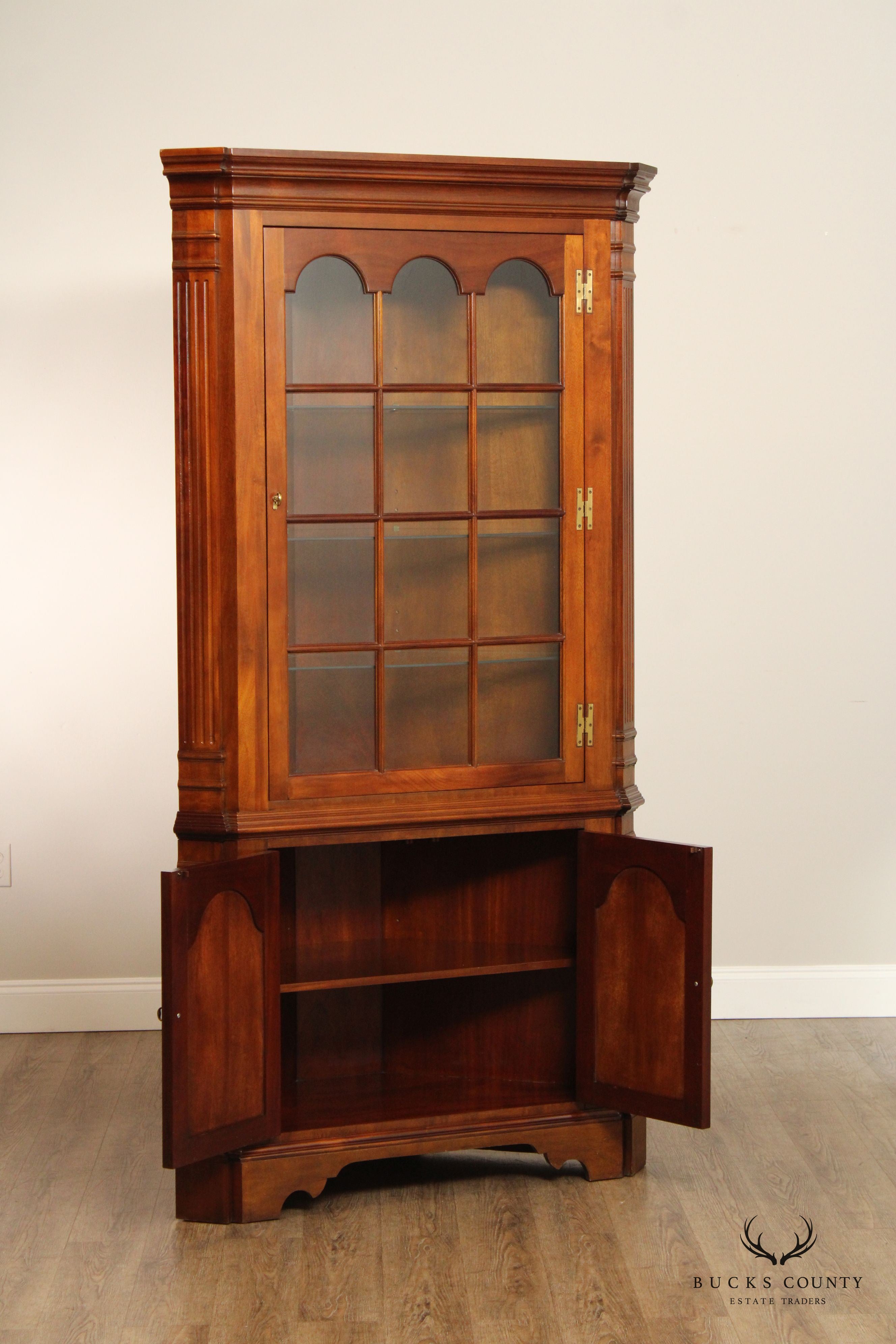 Councill Chippendale Style Mahogany Corner Cabinet
