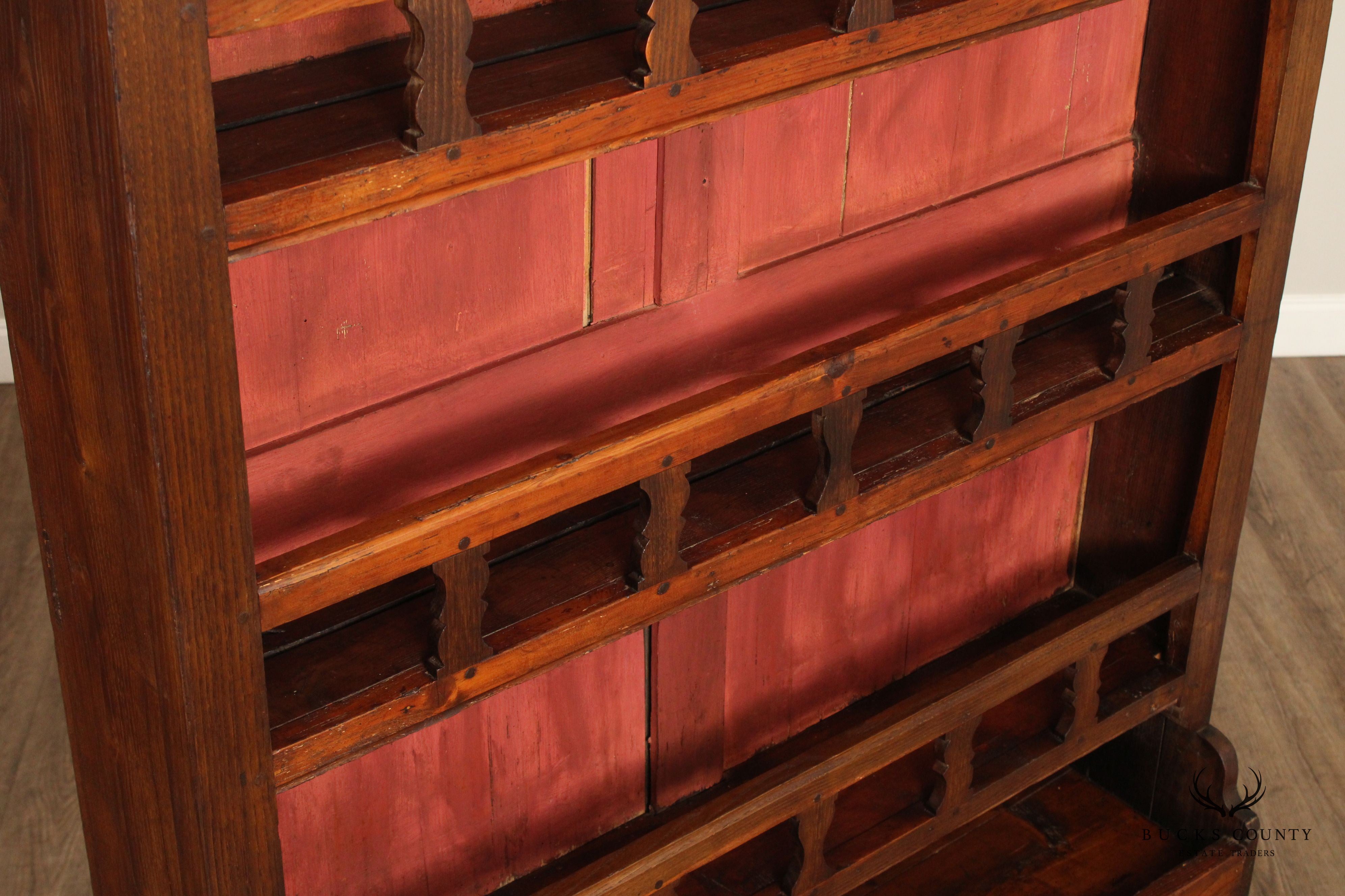 Antique French Country Vaisselier Tall Plate Rack