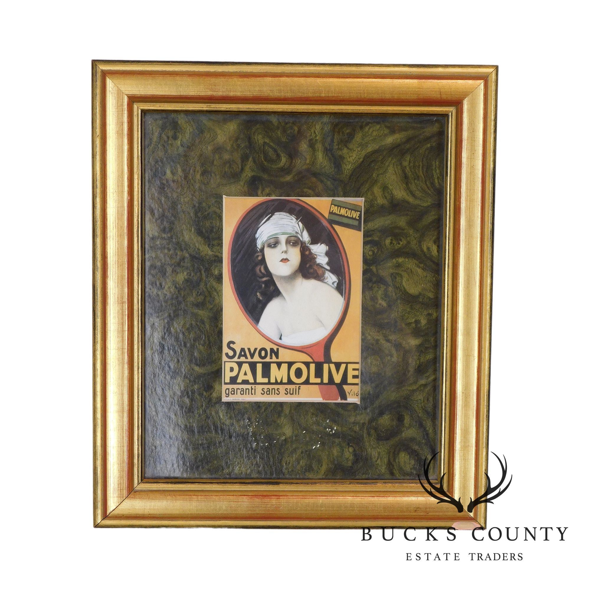 Framed Reproduction "Savon Palmolive" 1920's Advertisement by Vilá Paris