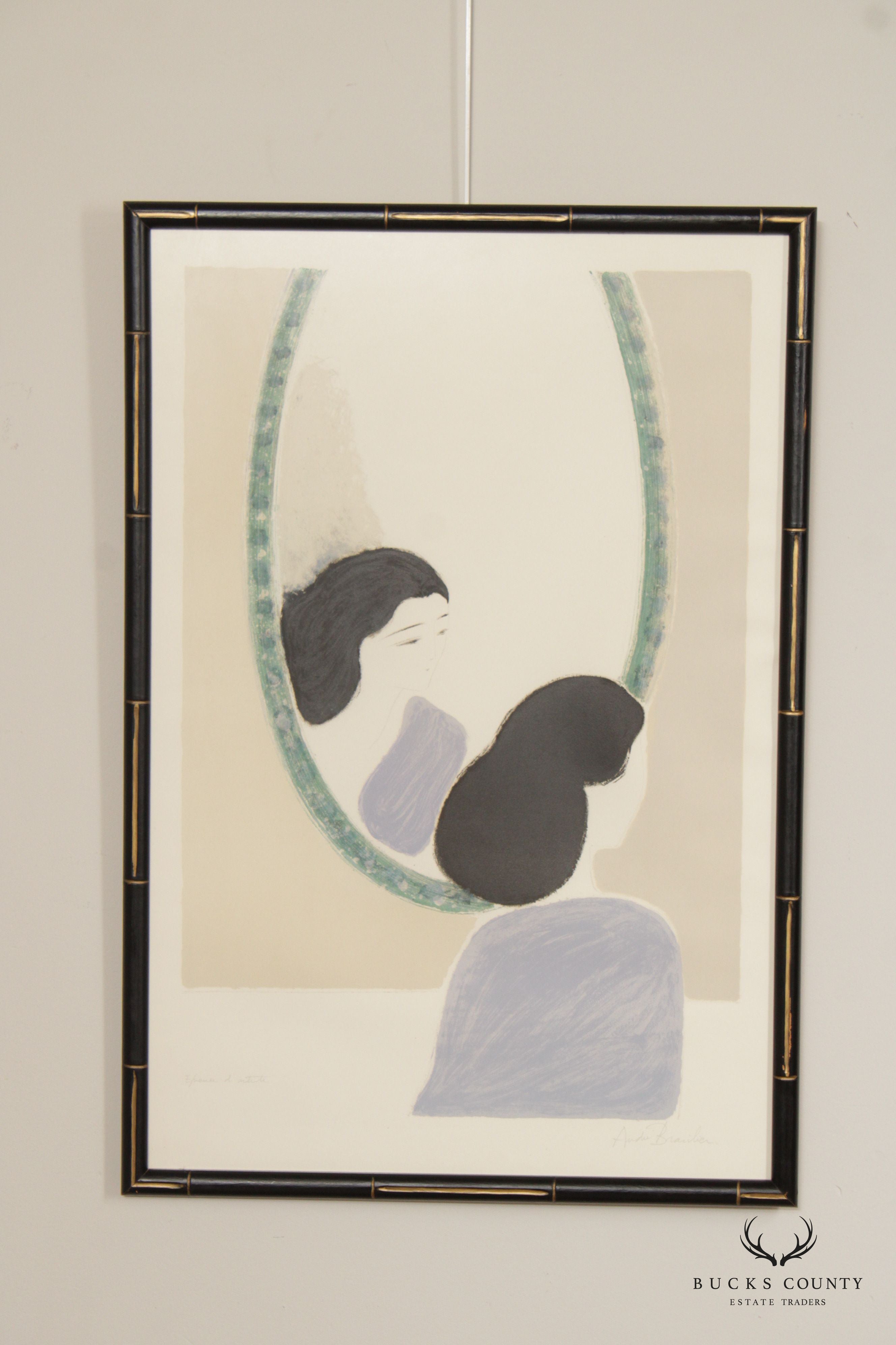 Andre Brasilier Signed Lithograph 'Le Miroir en Irlande'