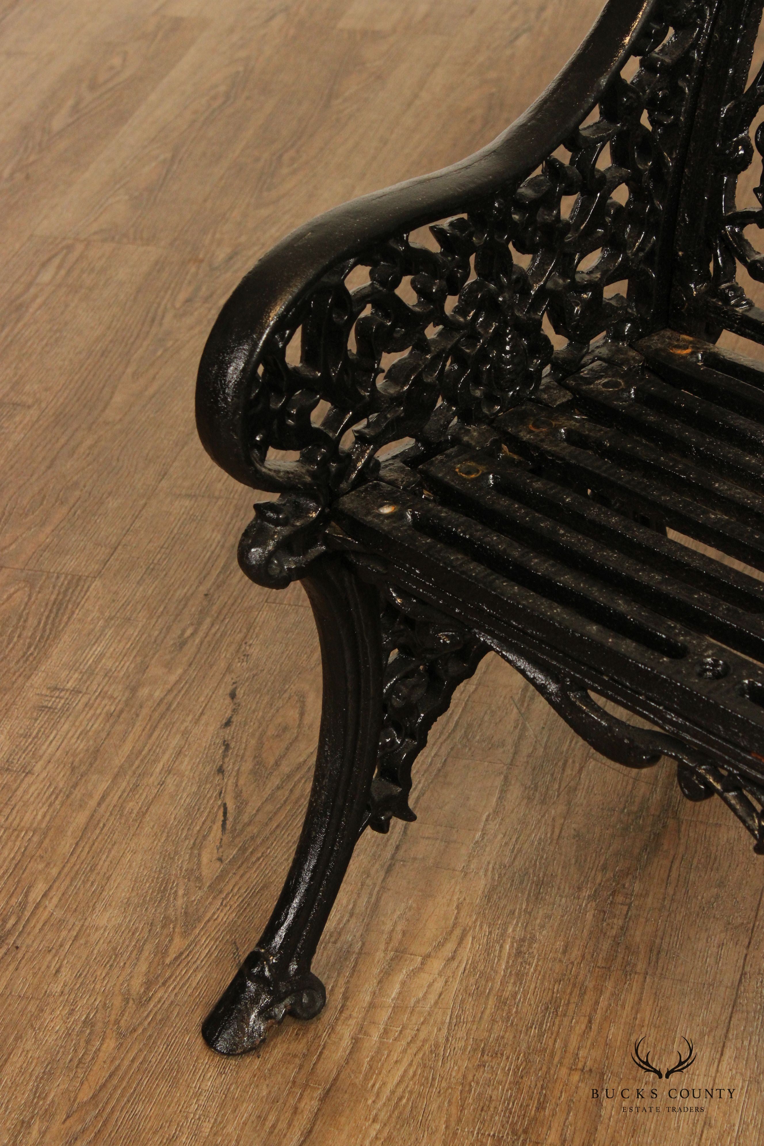 Victorian Style Quality Cast Iron Outdoor Garden Bench