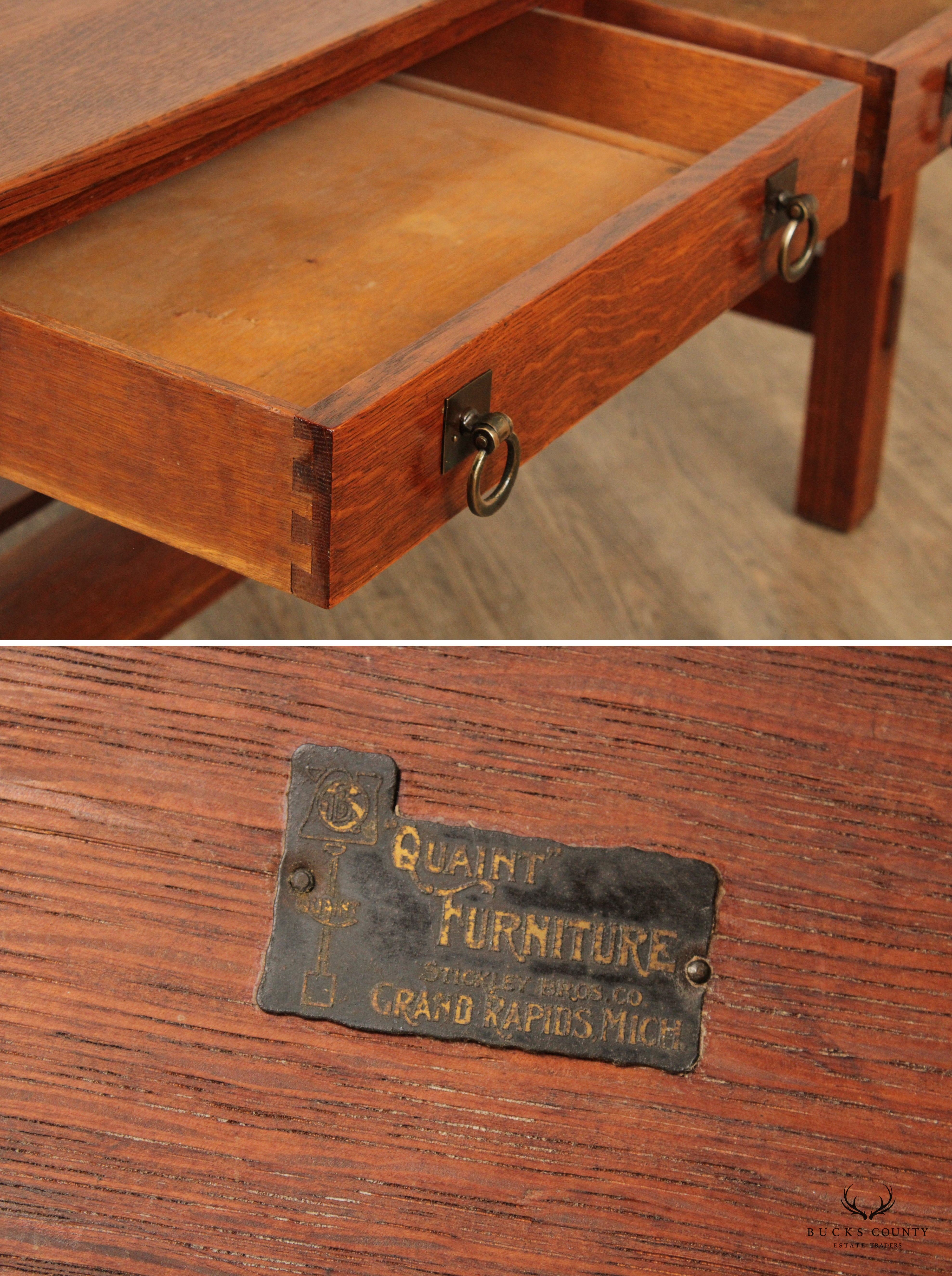 Stickley Brothers Quaint Furniture Mission Oak Library Table Desk
