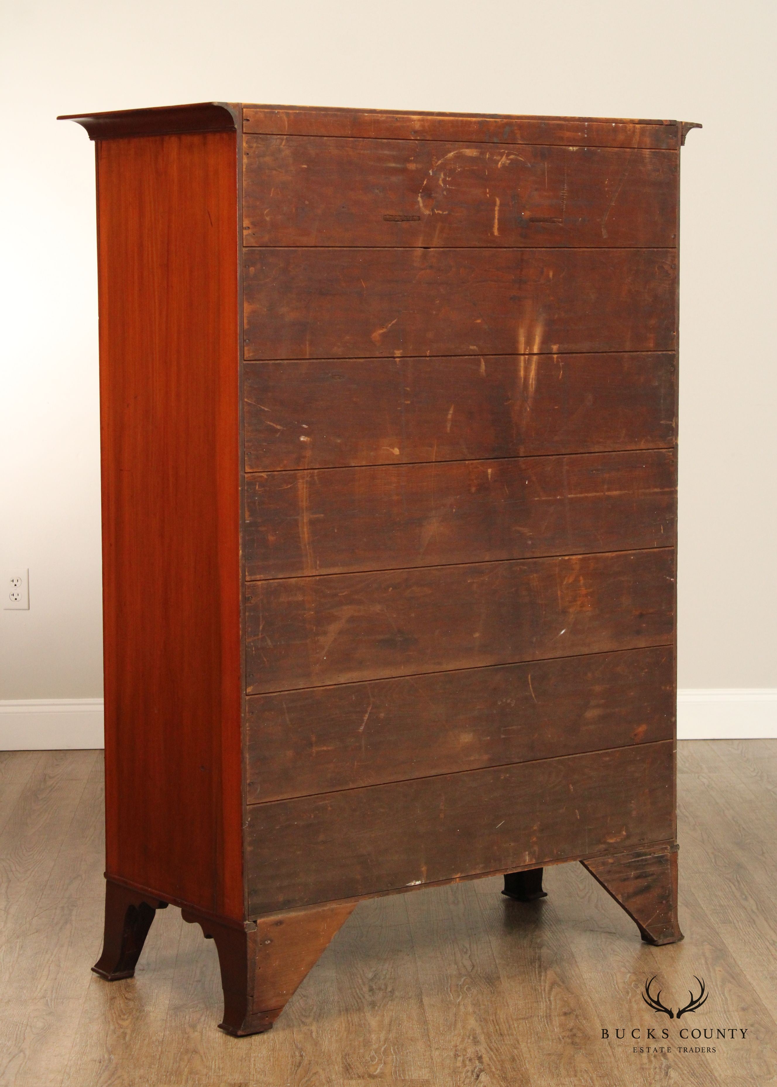 Antique American Cherry Hepplewhite Tall Chest of Drawers