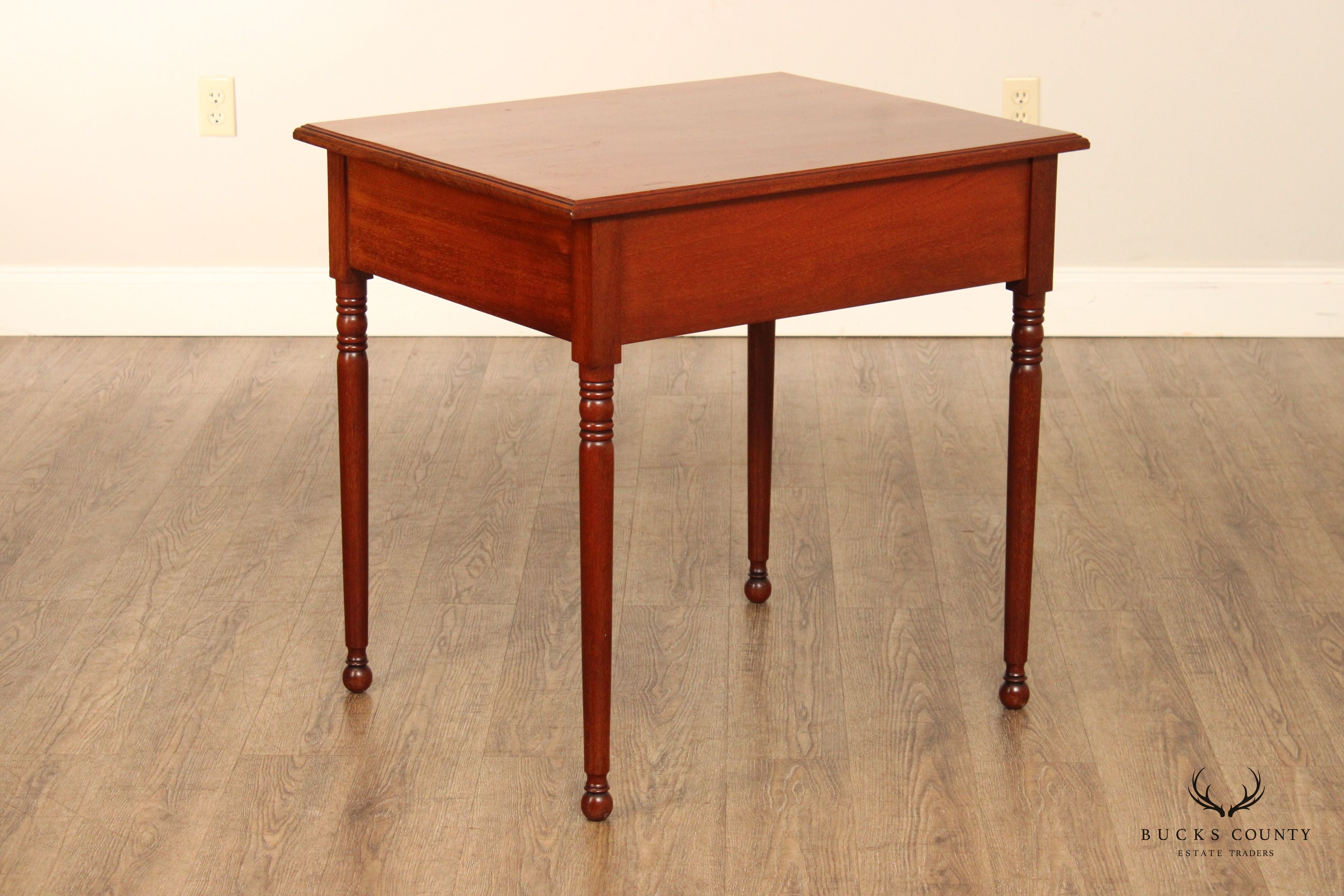 Sheraton Style Antique Mahogany One-Drawer Writing or Side Table
