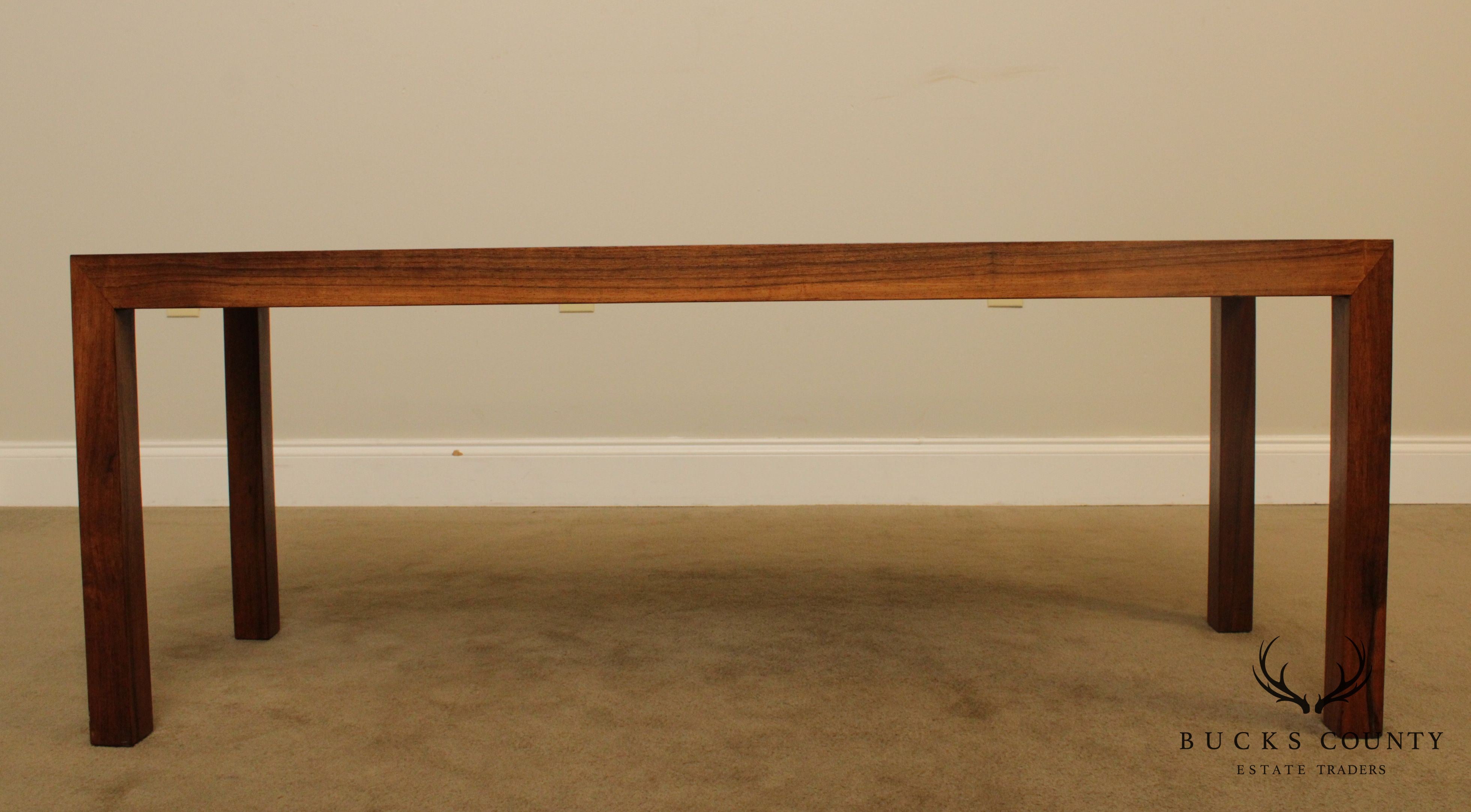 Intrex Mid Century Modern Rosewood Parsons Low Console Table