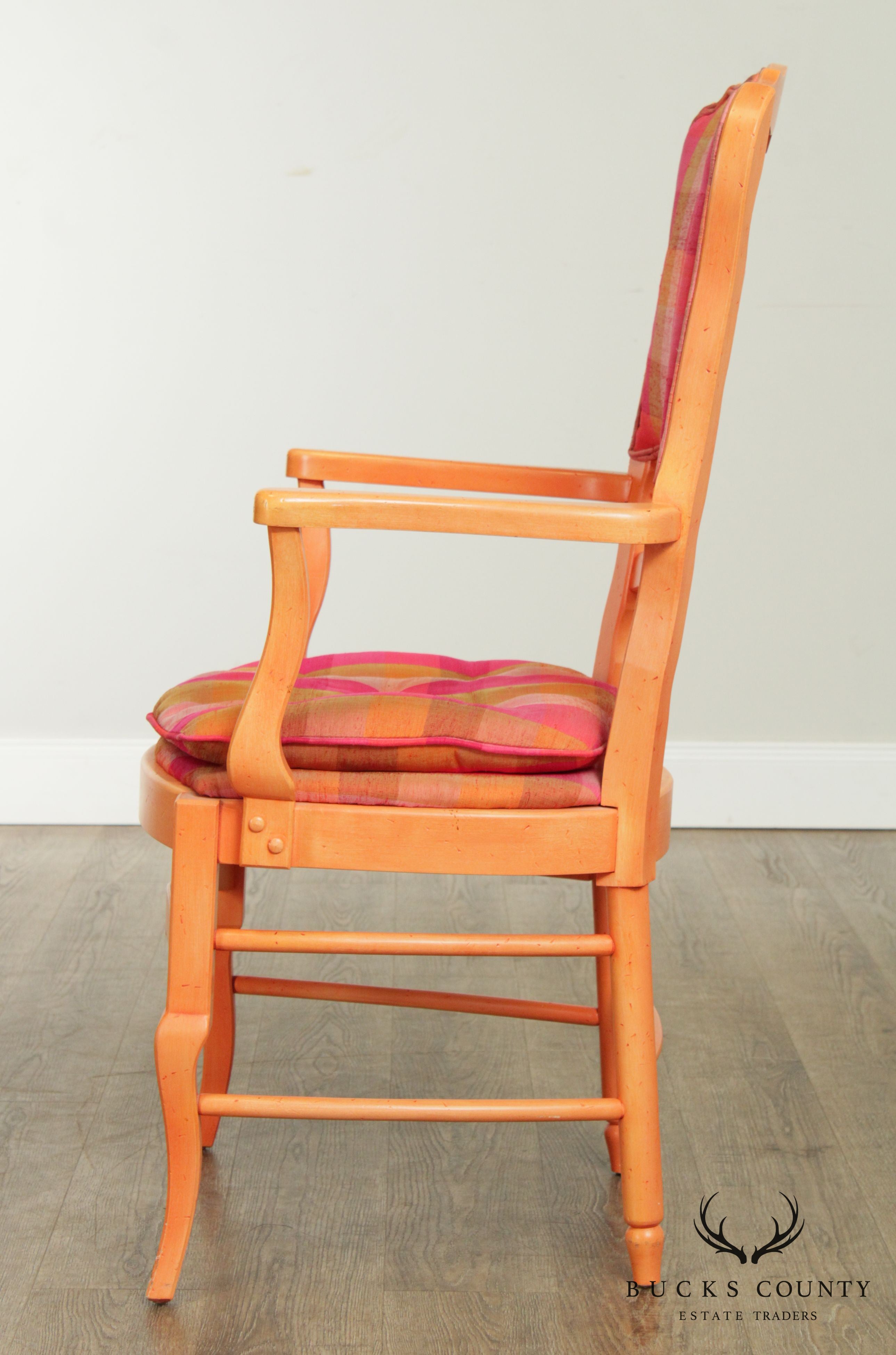 Colorful Vintage Custom Quality French Country Style Set 6 Dining Chairs