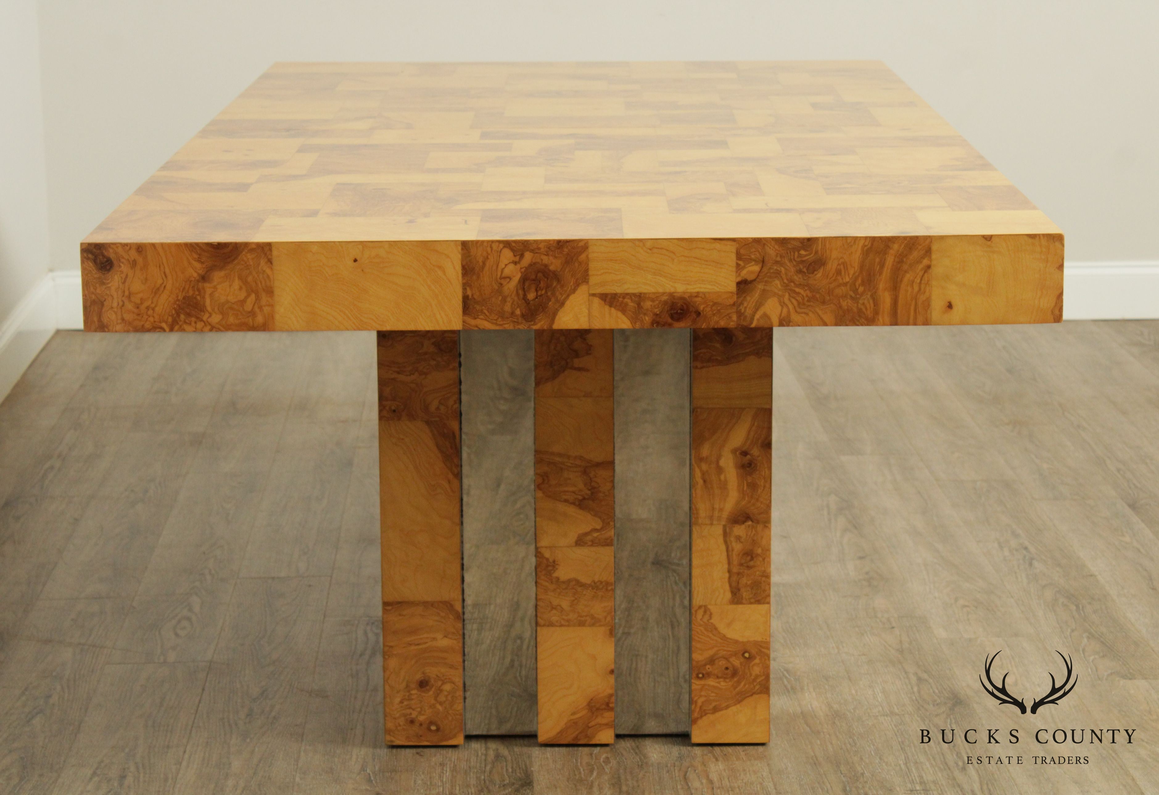 Paul Evans Burlwood & Chrome Cityscape Dining Table