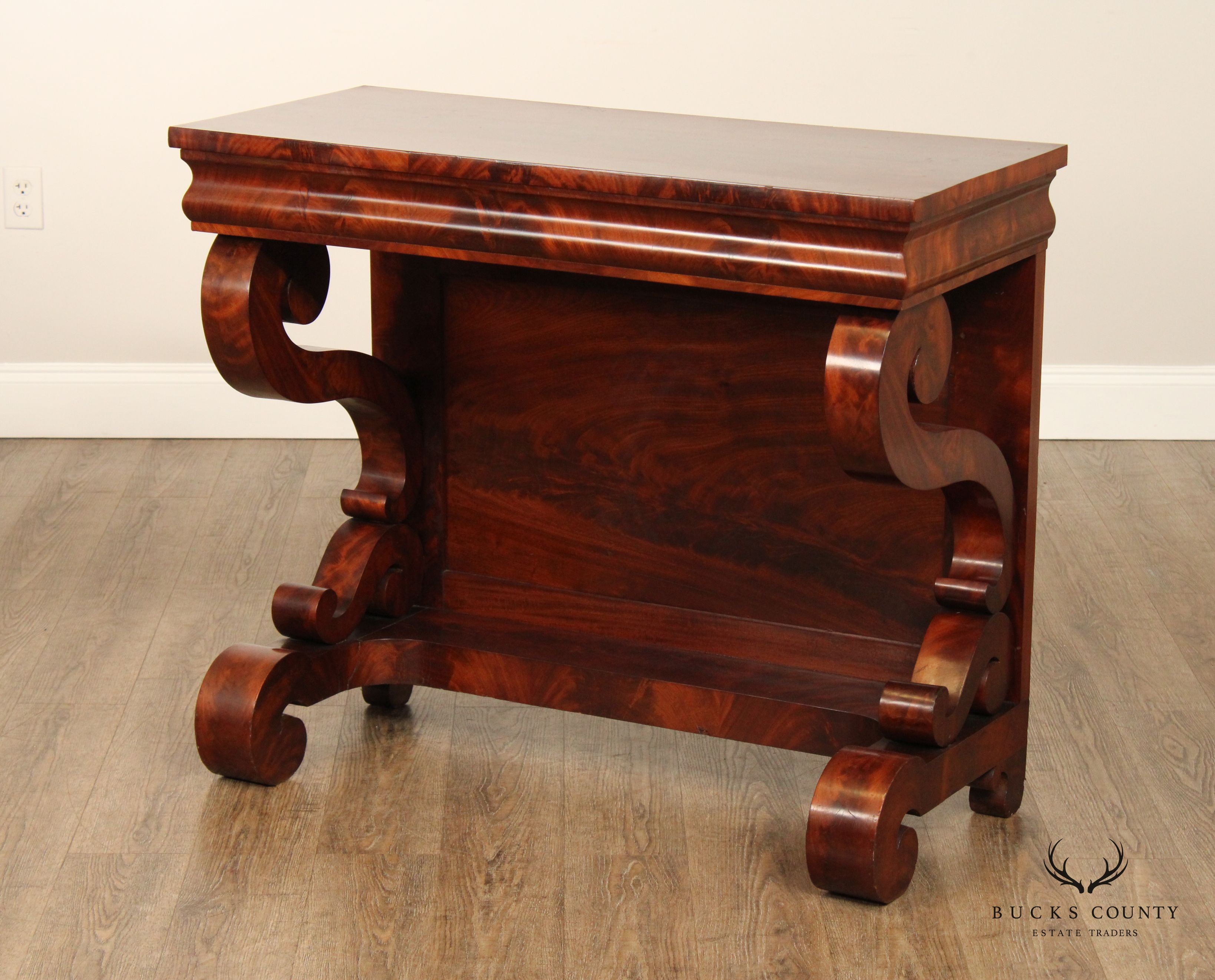 Antique American Empire Mahogany Console Table