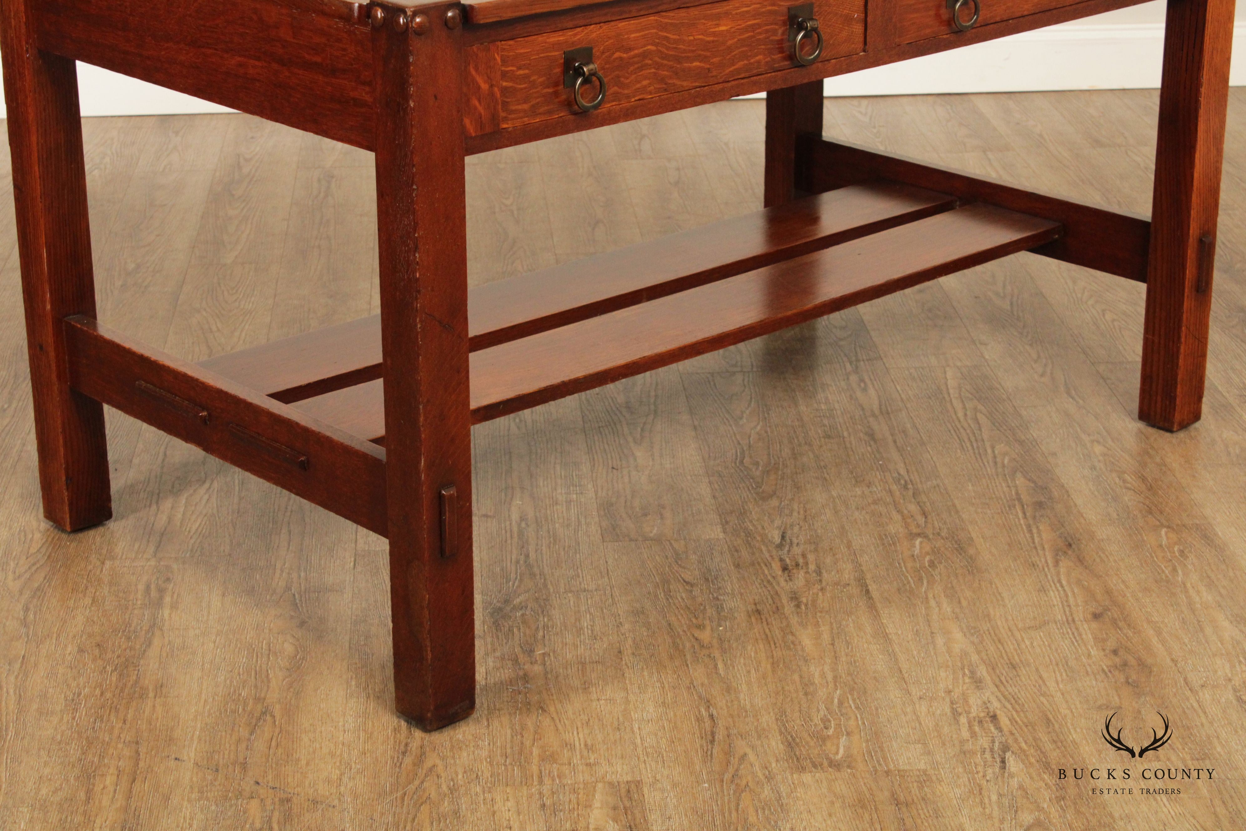 Stickley Brothers Quaint Furniture Mission Oak Library Table Desk