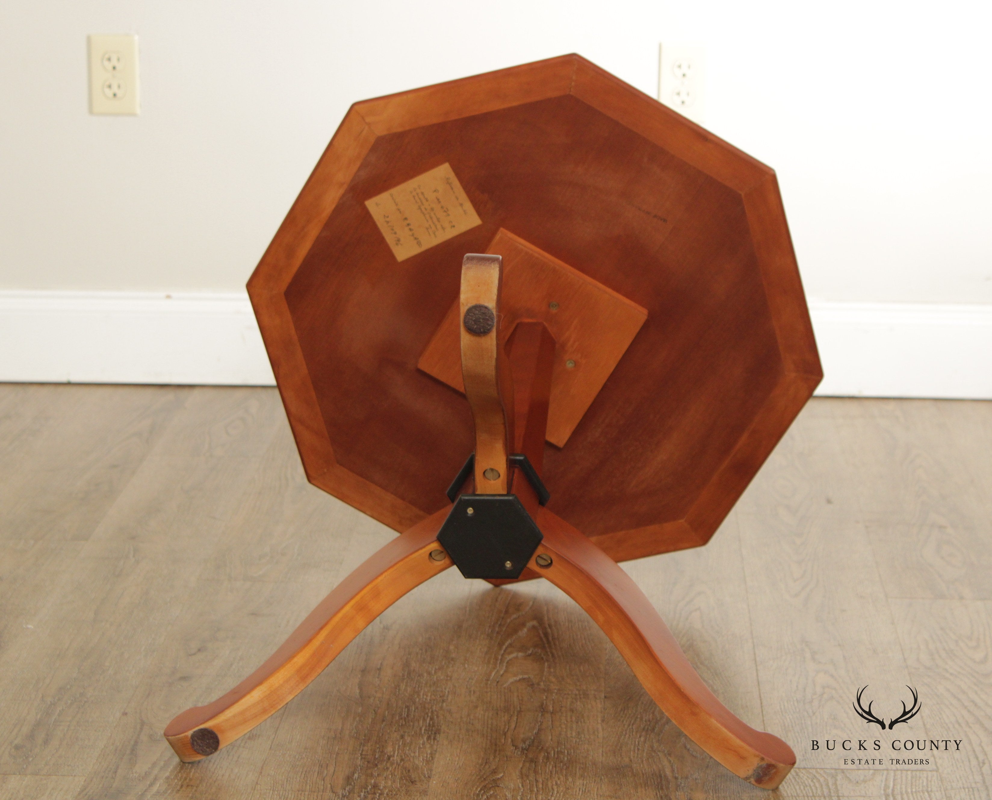 Grange French Inlaid Cherry Octagon Top Side Table