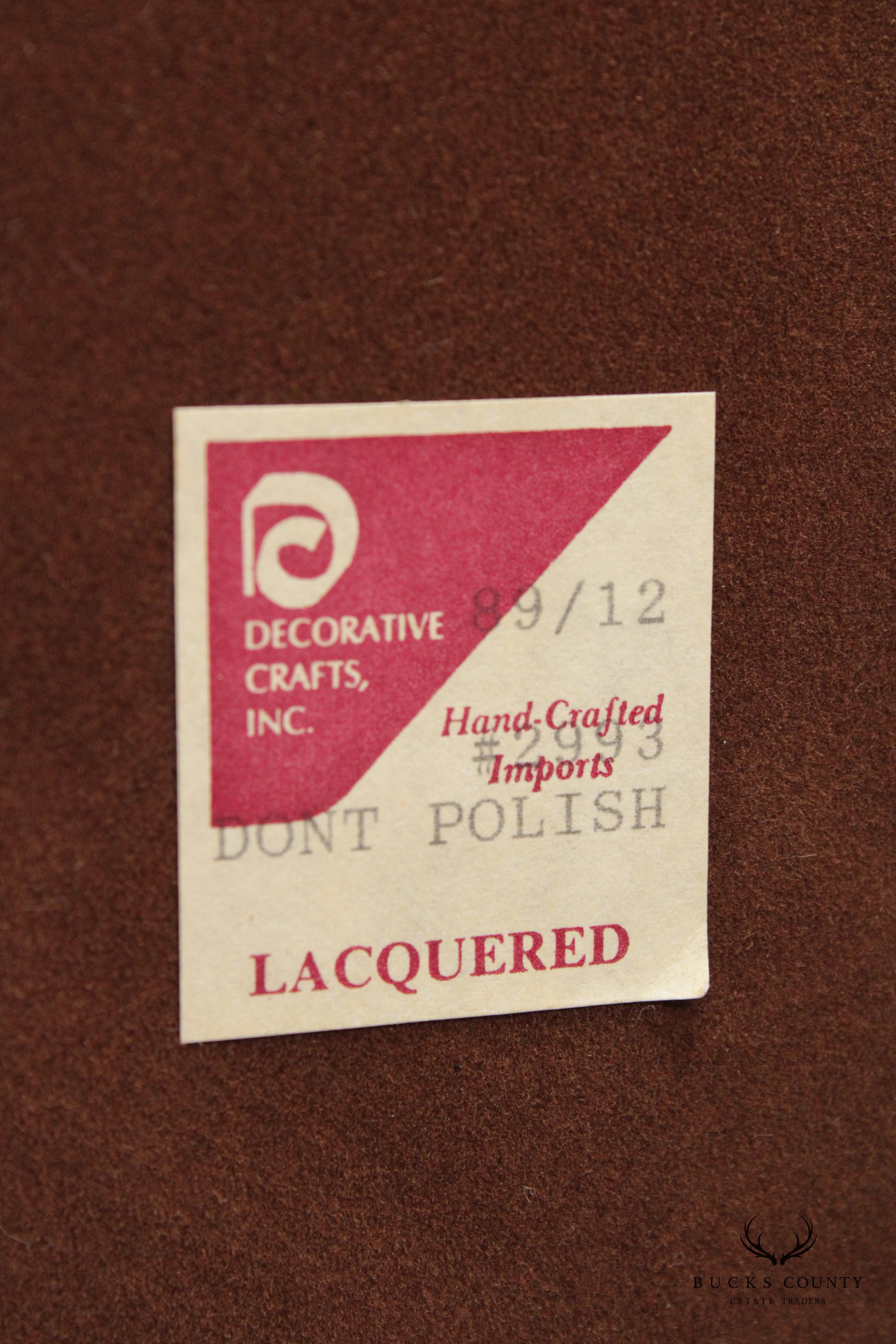 Decorative Crafts Inc. Hollywood Regency Lacquered Brass Wall Mirror