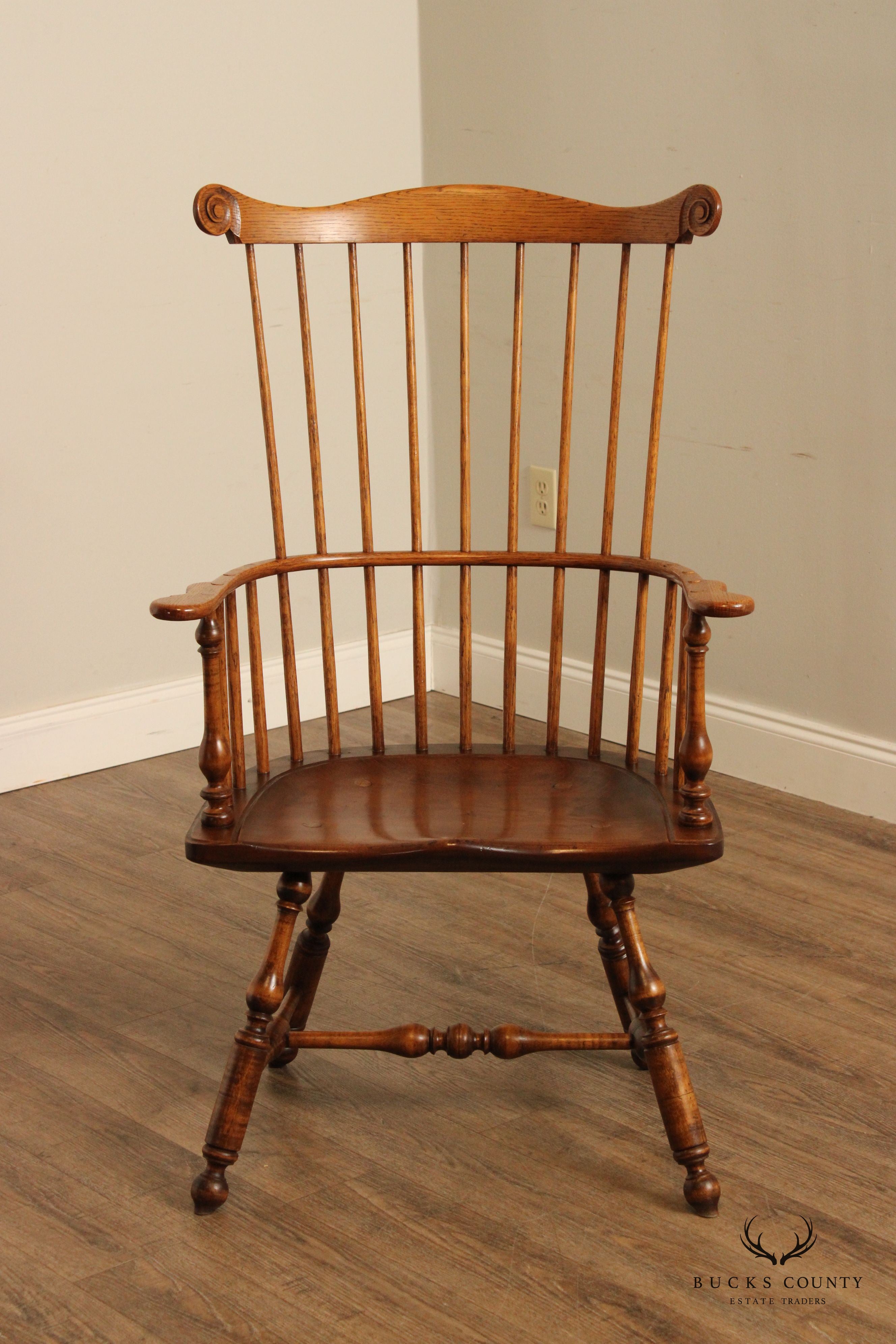 Custom Crafted Philadelphia Windsor Comb Back Windsor Armchair