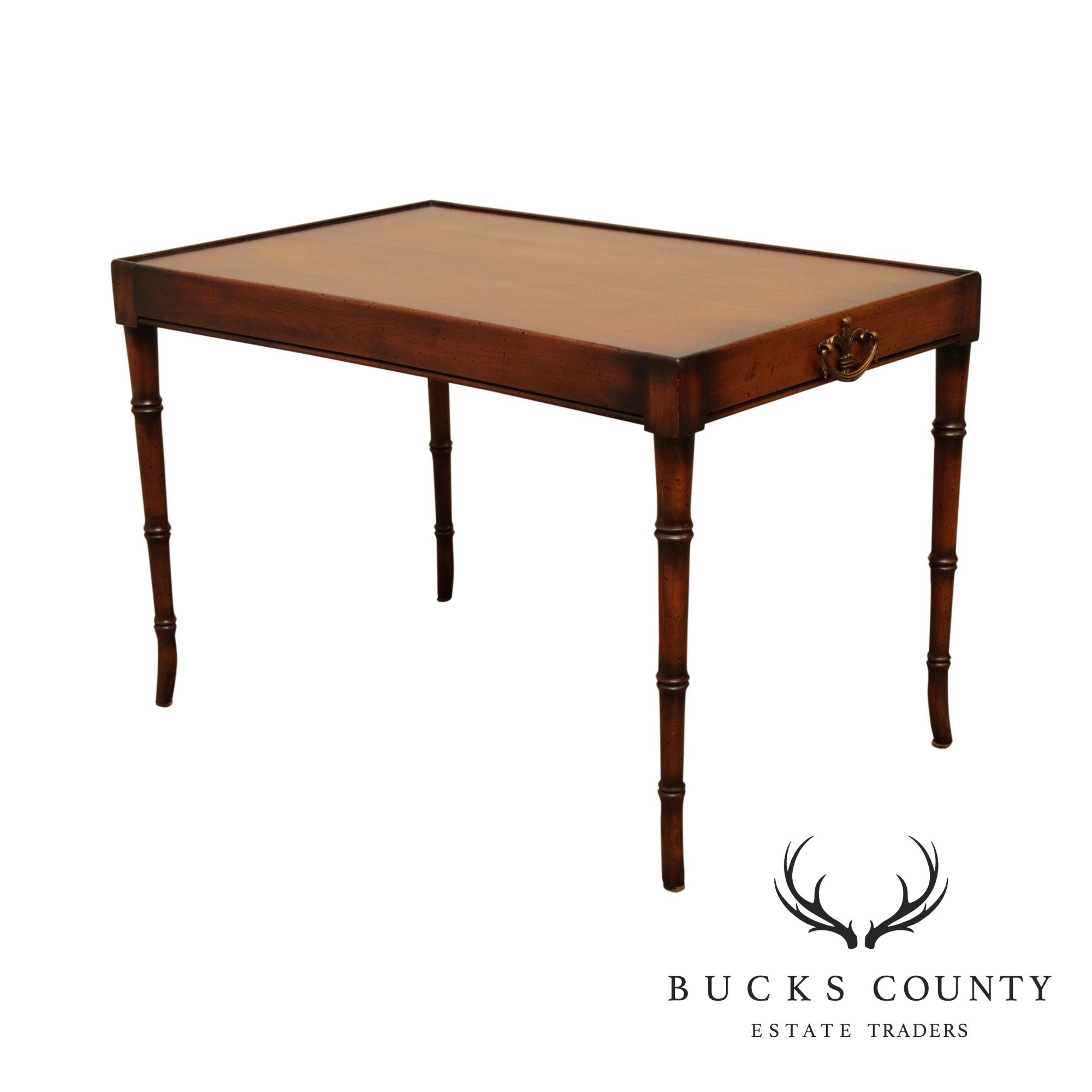 Glenister High Wycombe Regency Style Yew Wood Faux Bamboo Coffee Table