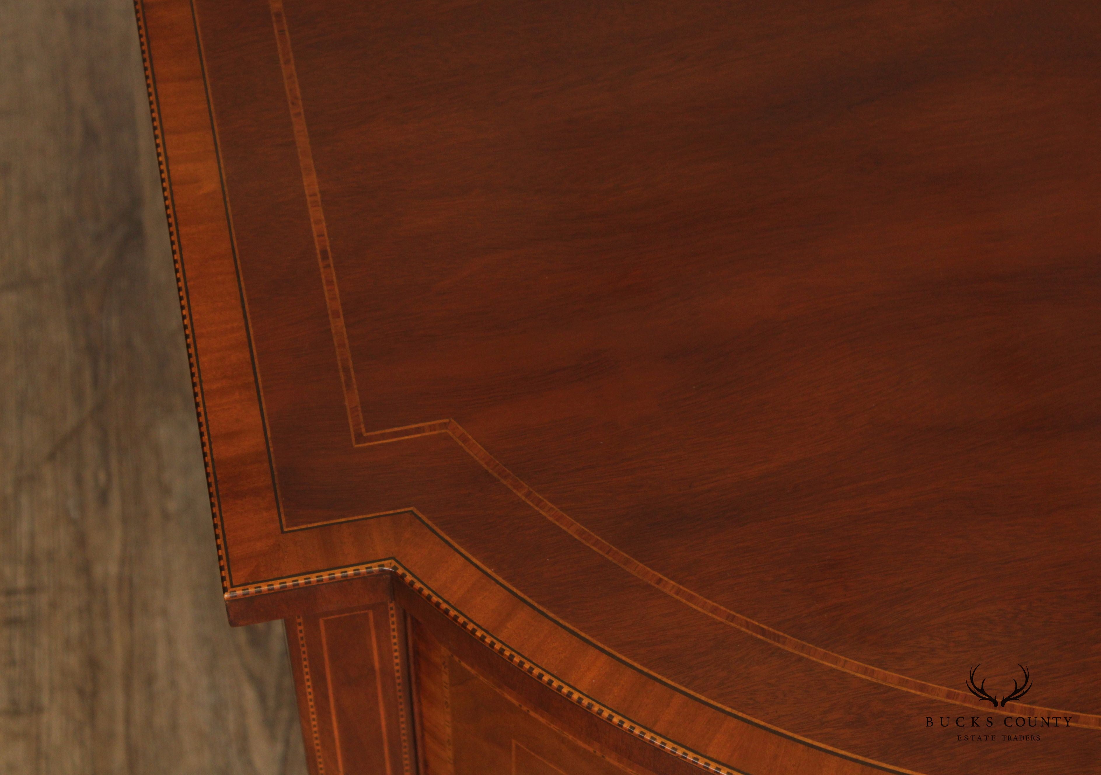 Baker Stately Homes Sheraton Style Mahogany and Satinwood Inlaid Sideboard