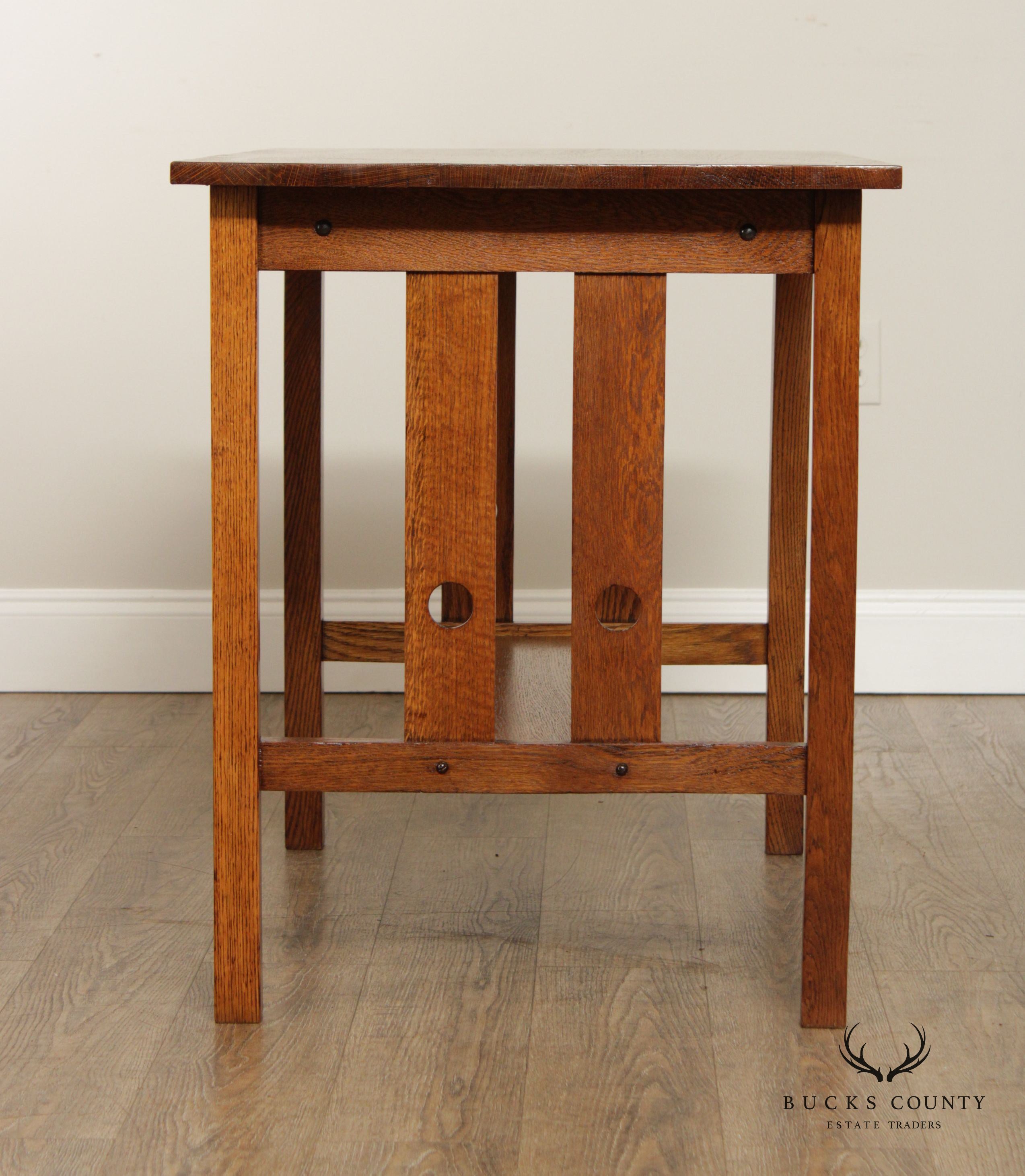 Antique Mission Style Oak Writing Desk