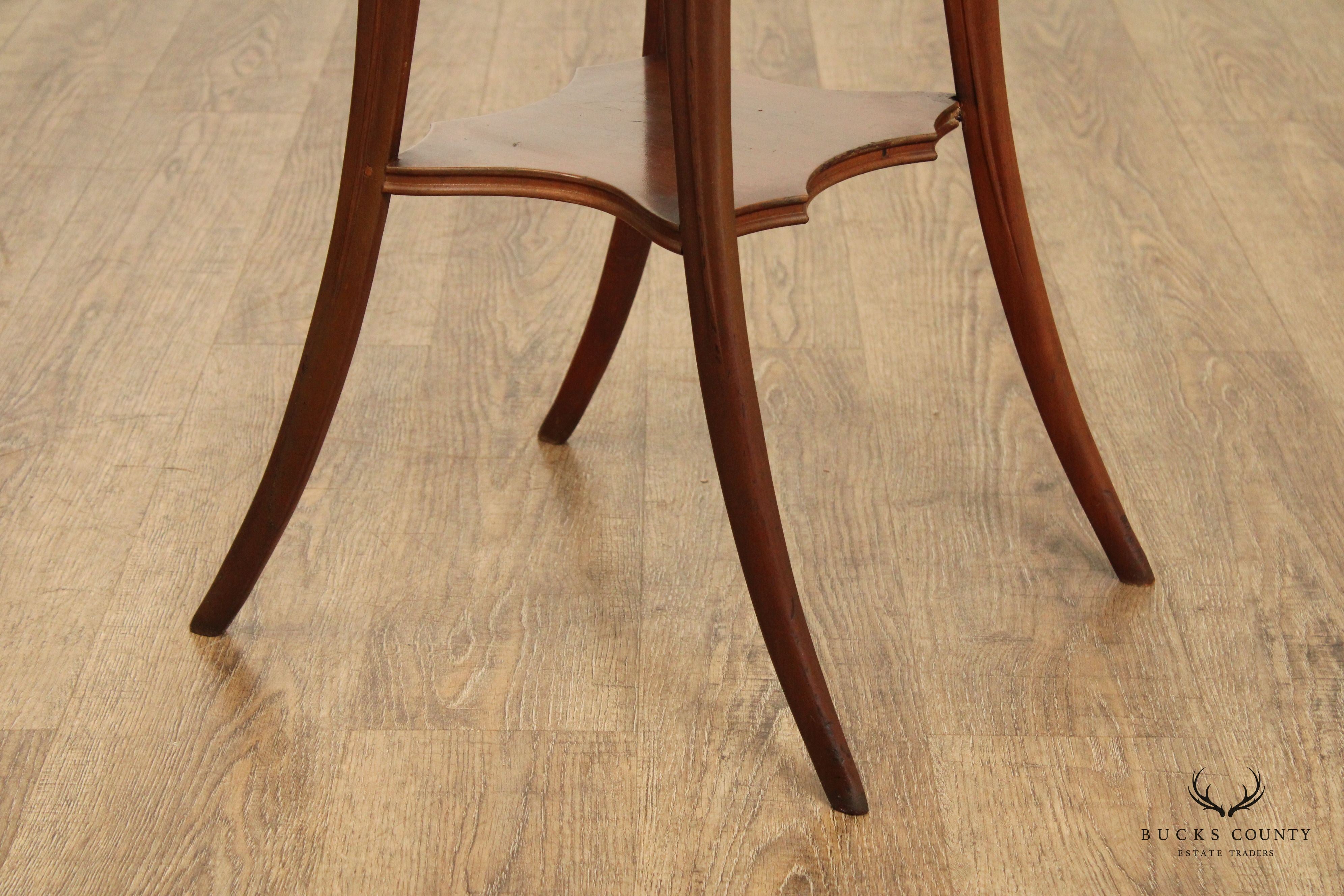 French Art Nouveau Mahogany Tiered Plant Stand