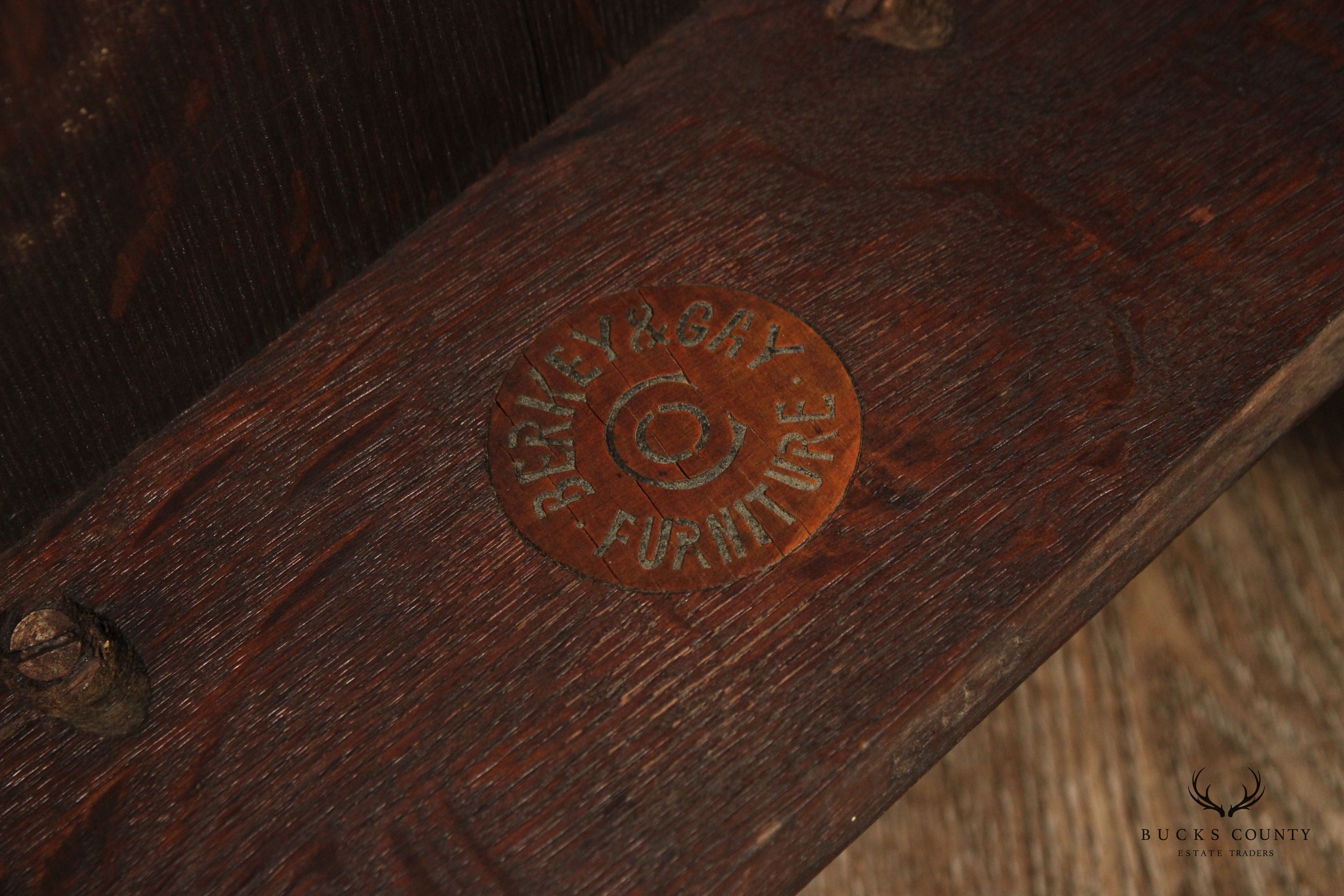 Antique Berkey & Gay William and Mary Style Oak Drop Leaf Table