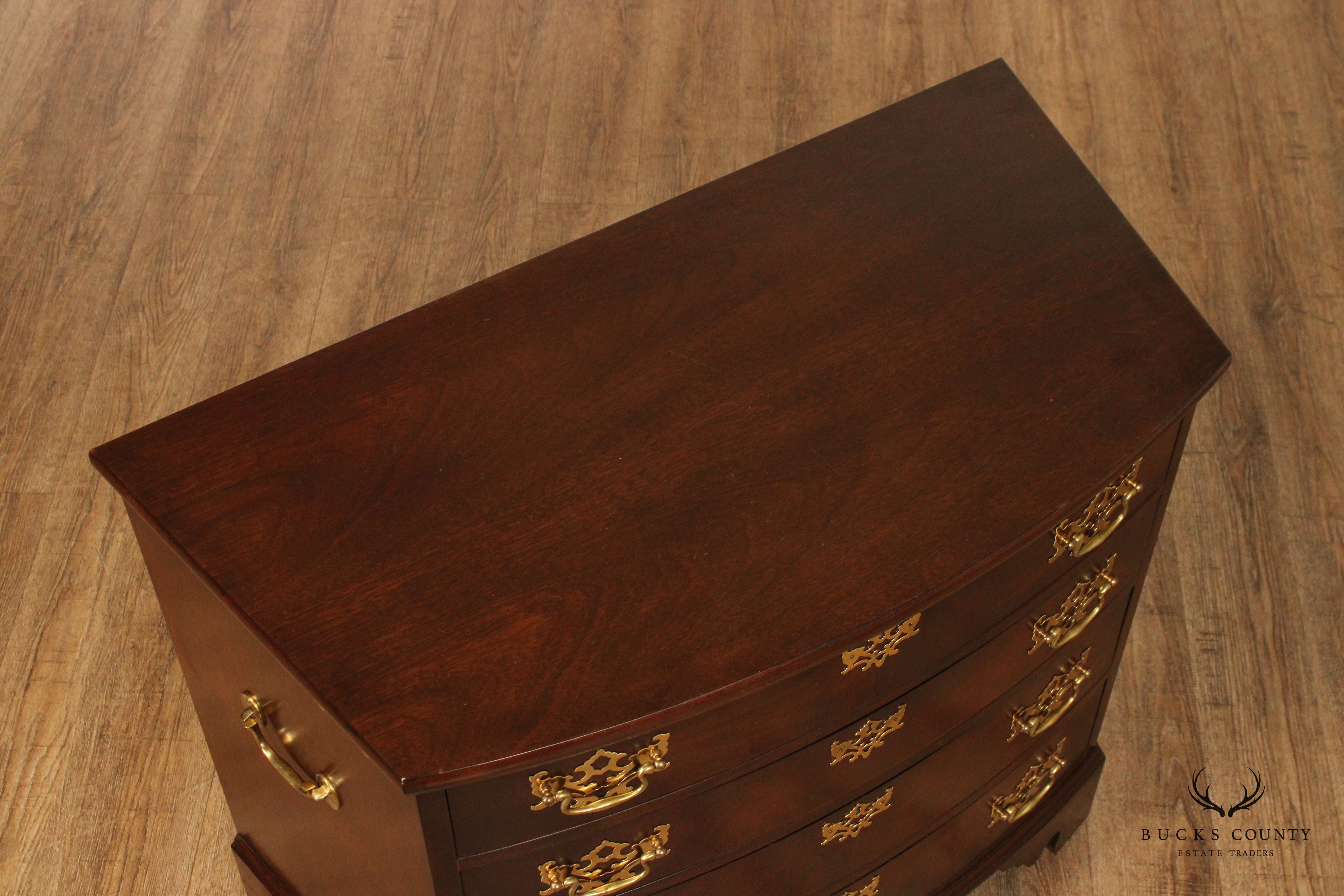 Madison Square Chippendale Style Mahogany Bowfront Bachelor's Chest