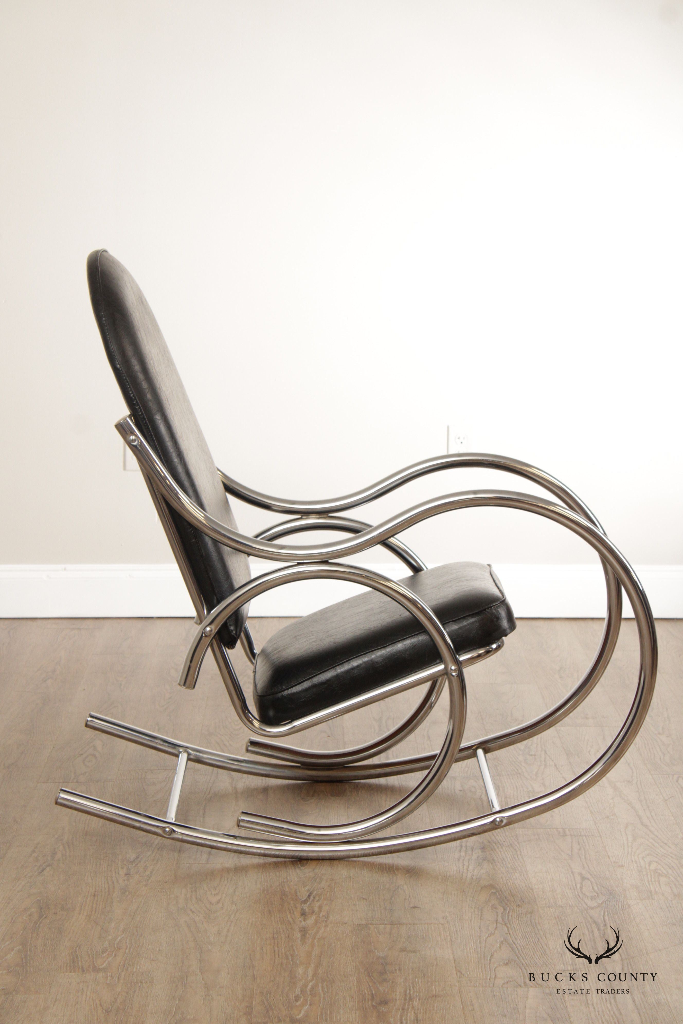 Milo Baughman Mid Century Modern Chrome Frame Rocker