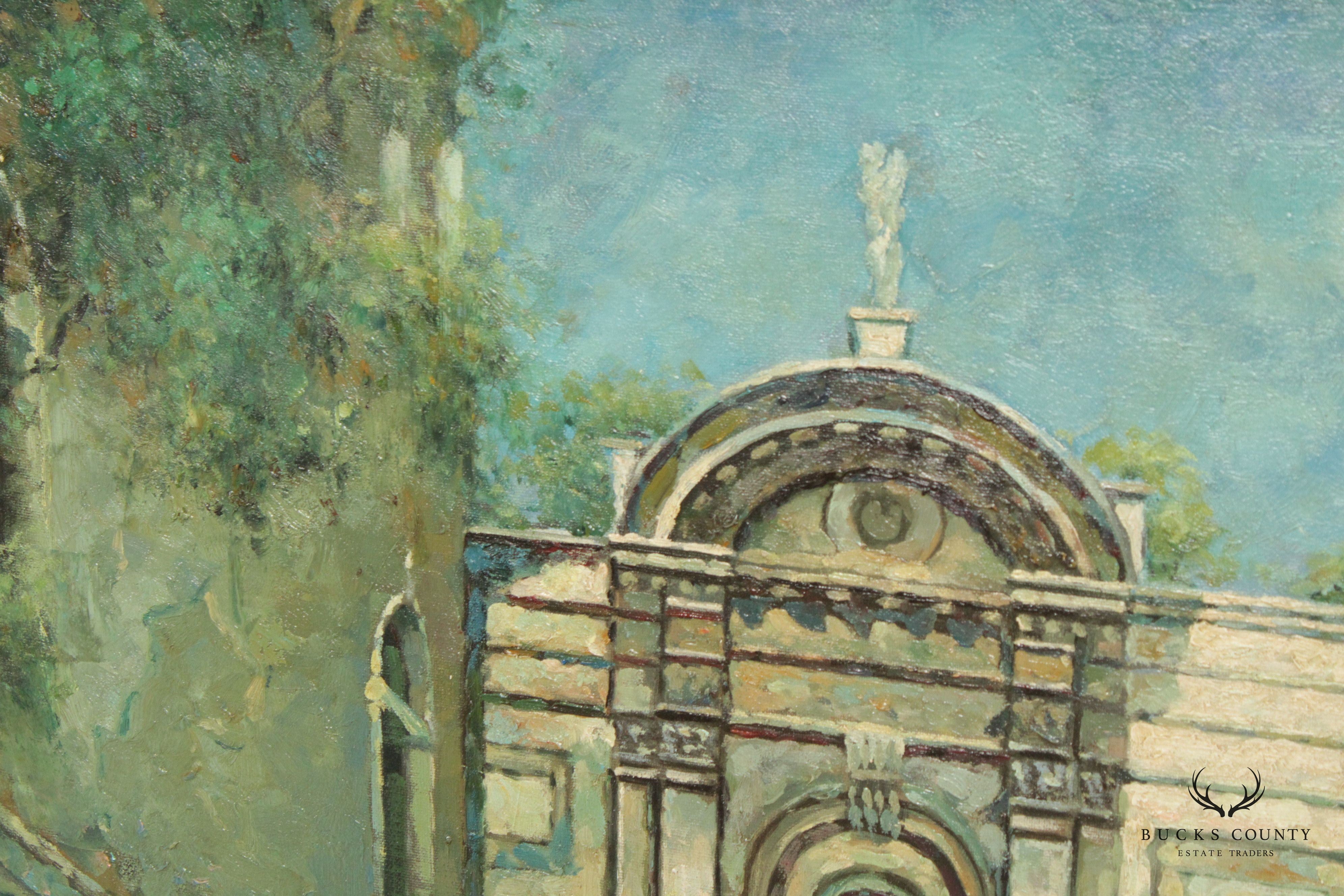 20th C. Italian Venetian Scene Original Oil Paining, Signed