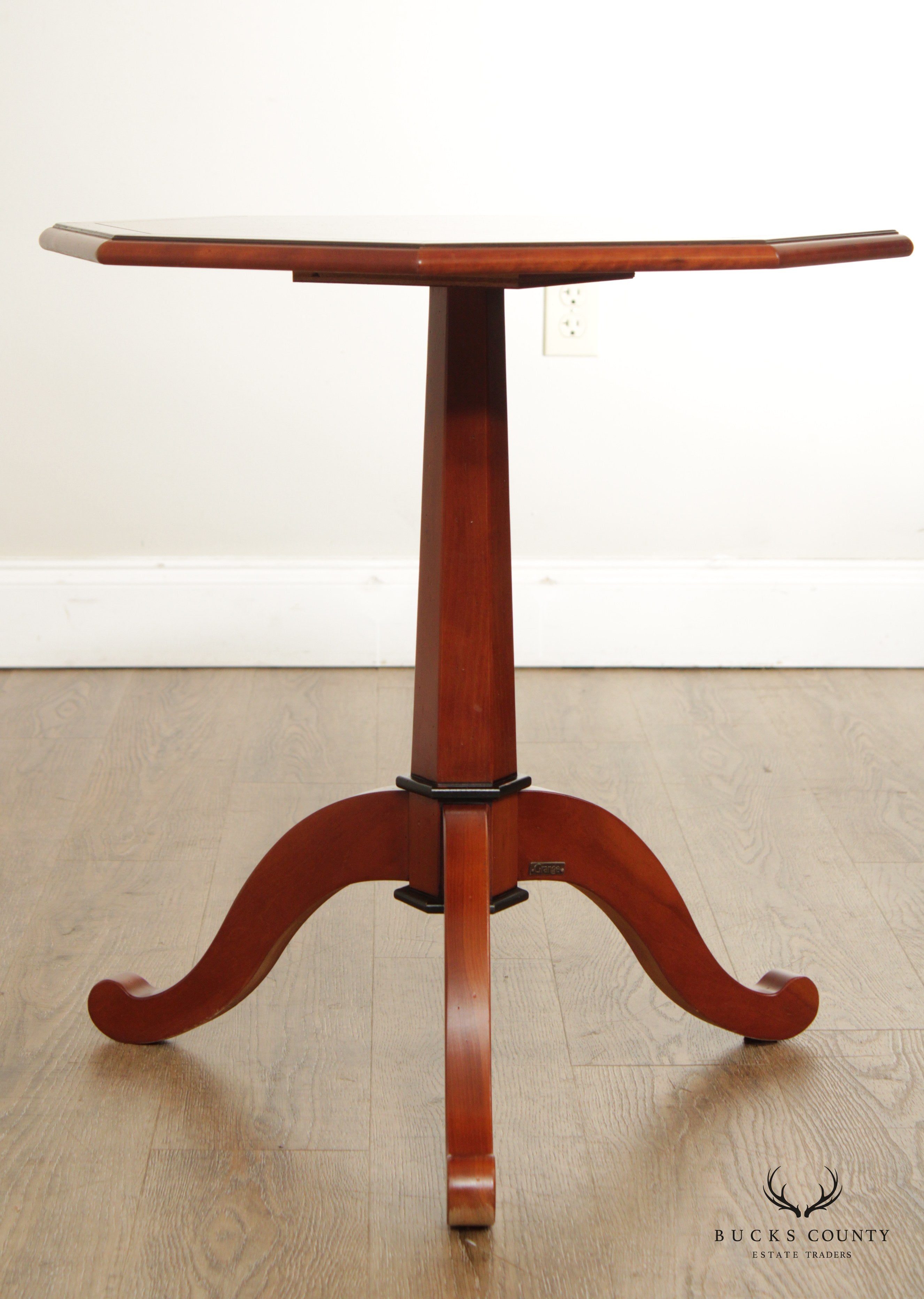 Grange French Inlaid Cherry Octagon Top Side Table