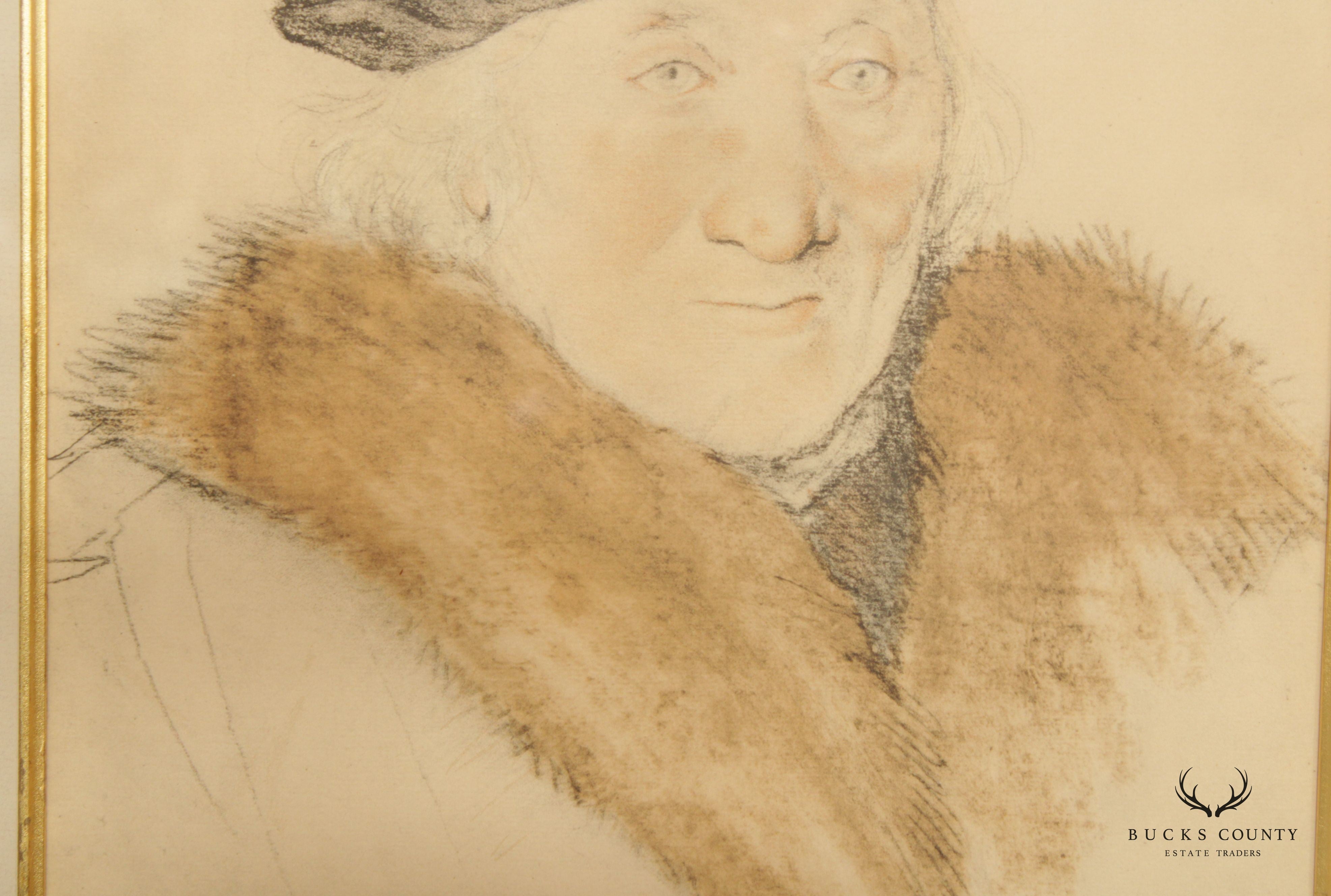English Portrait Judge John More, Father of Sir Thomas More Art Reproduction Print, Custom Framed