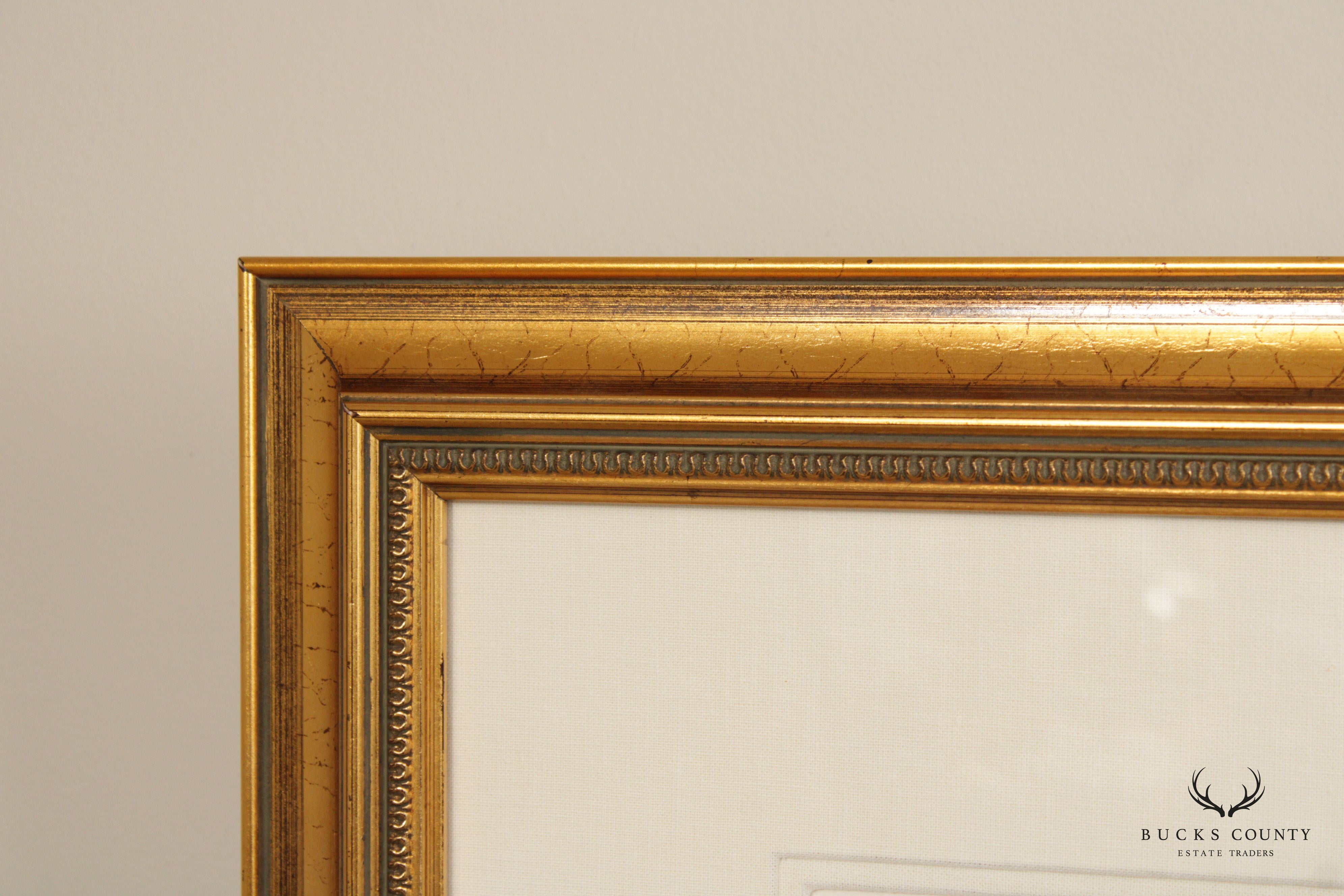 Michel Delacroix 'L'abbaye de Paray le Monial' Lithograph Print, Custom Framed